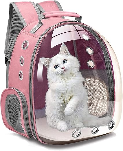 Amazon Co Jp ペットの猫バッグ 猫キャリーバッグ 猫輸送バックパックバッグ 旅行ペット ポータブル 通気性 犬用バックパック 透明バッグ キャリアペット 猫用 ペット用品 Color Pink ペット用品