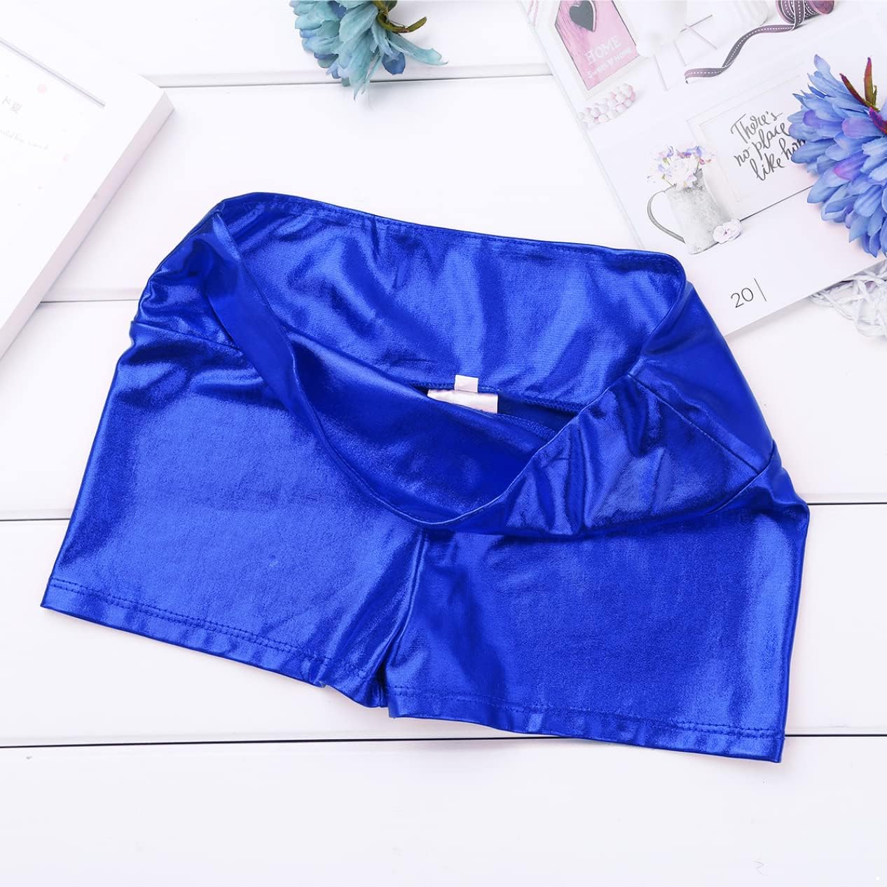 Girls' Metallic Spandex Ballet Dance Cheerleading Tumbling Gymnastics Athletic Shorts Leotard