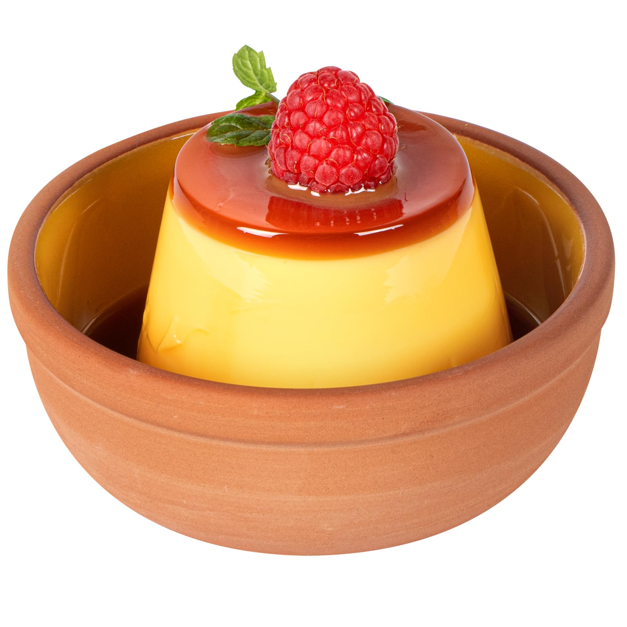 Restaurantware -Terra Tek Cazuelas de terracota de 5.1 onzas, 2 ollas de arcilla esmaltada amarilla para cocinar, listas para horno, microondas, ollas de terracota para servir, lavavajillas, para