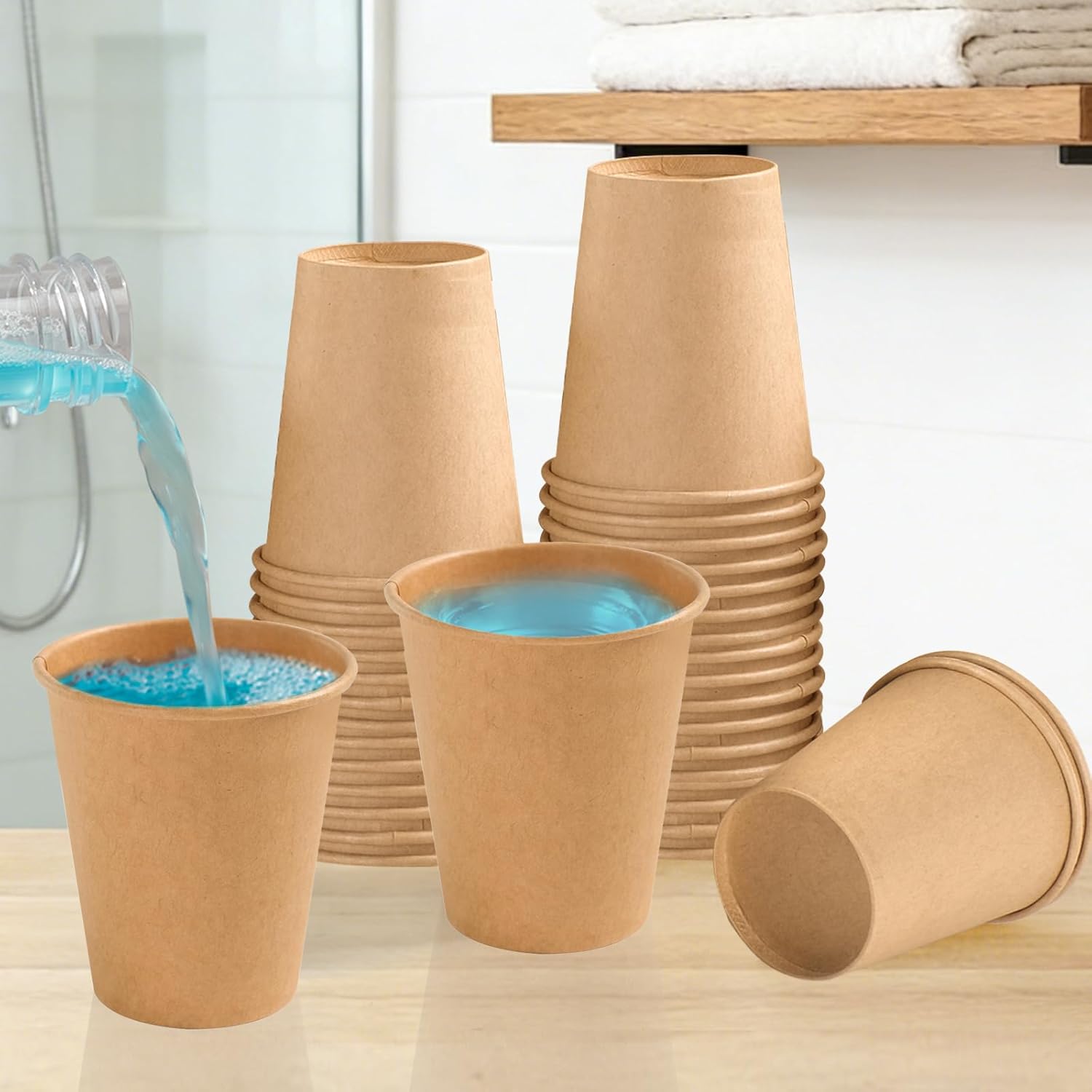 600 Pack 5 oz Kraft Paper Cups, Small Disposable Bathroom Cups, Mini Mouthwash Cups, Hot/Cold Drinking Cups for Bathroom, Parties, Picnics and Travel - Image 6