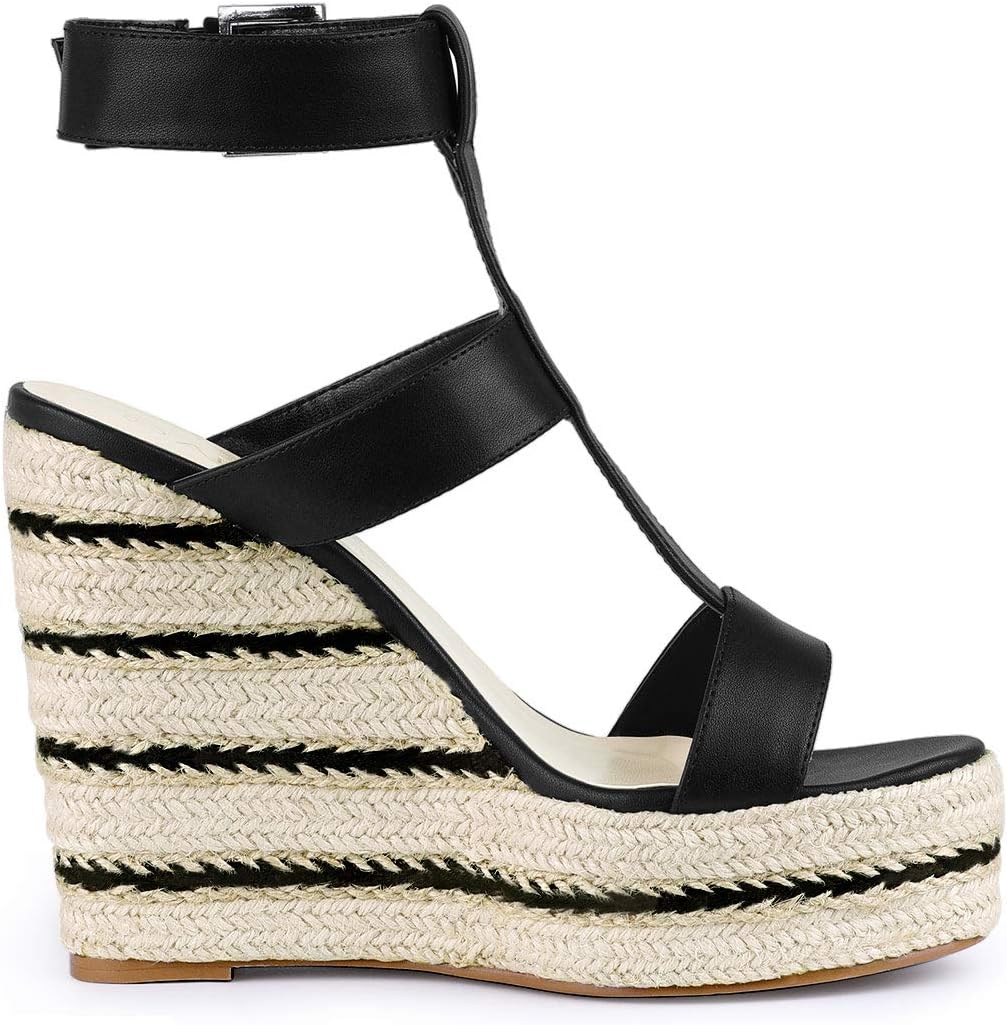Allegra K Women's Espadrille Strappy Platform Wedges Sandals - Image 7