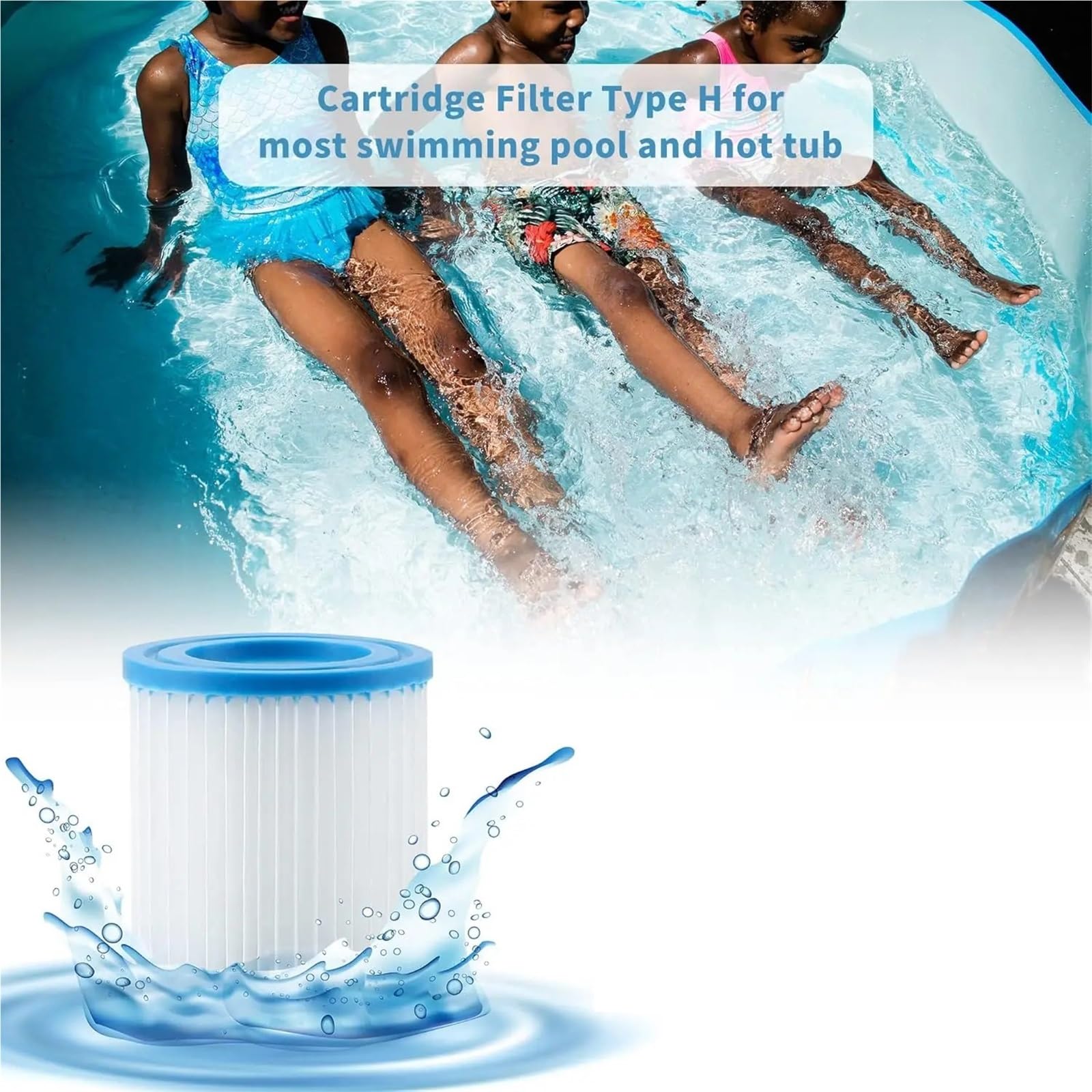 Cartuccia Filtro Piscina Tipo H, Compatibile con Intex, 29007 28601 28602(4pcs)