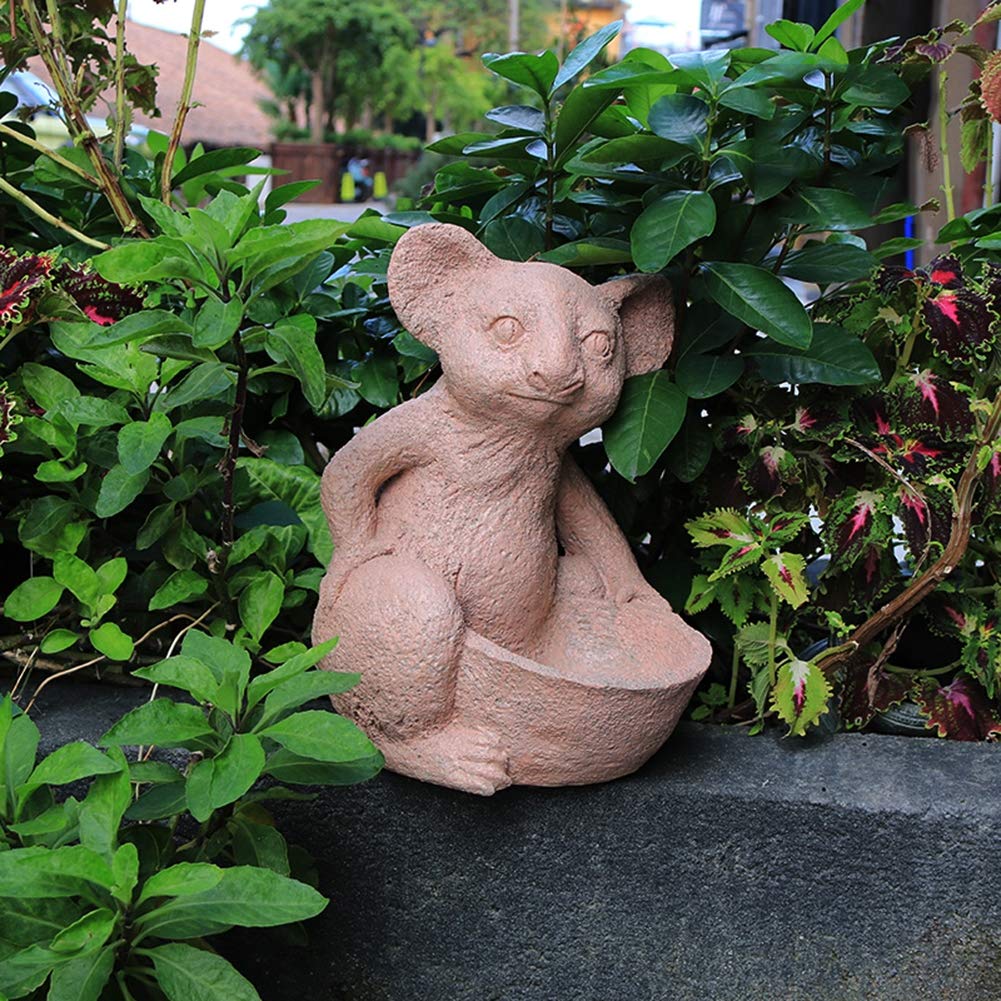 Statua di Koala da Giardino, Scultura da Cortile Koala Giardino Arte Mangiatoia per Uccelli Retro Country Resin Crafts Gift
