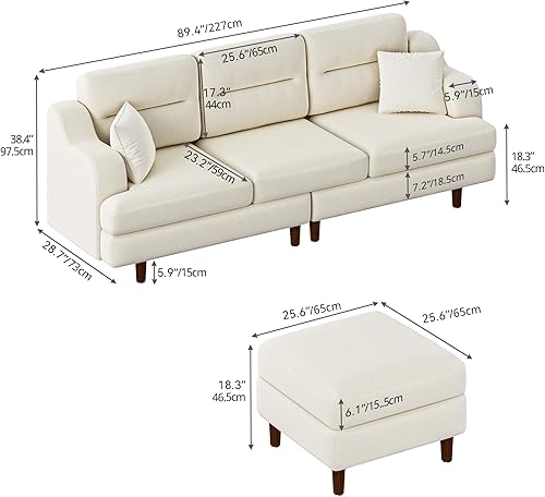 Miniatura 2 de YITAHOME Sofá convertible de 89 pulgadas con almacenamiento, sofá reversible en forma de L con diván, muebles de sala de estar, cómodos sofás con