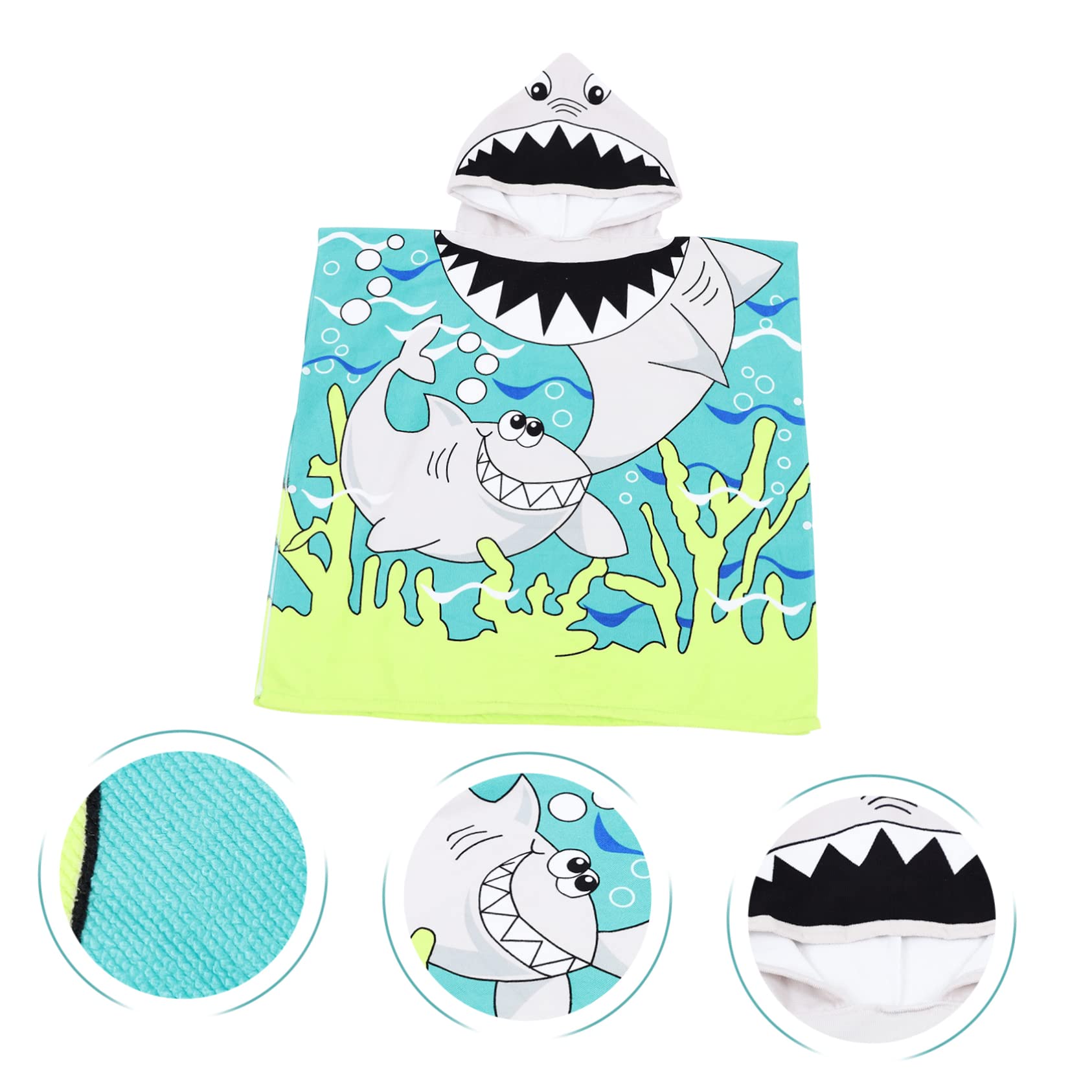 SHOWERORO 3pièces Serviette De Bain Garçon Fille à Capuche Respirant avec Motif Cartoon Peignoir De Bain Super Absorbant pour Garçon Fille Douceur Et Confort Garantis
