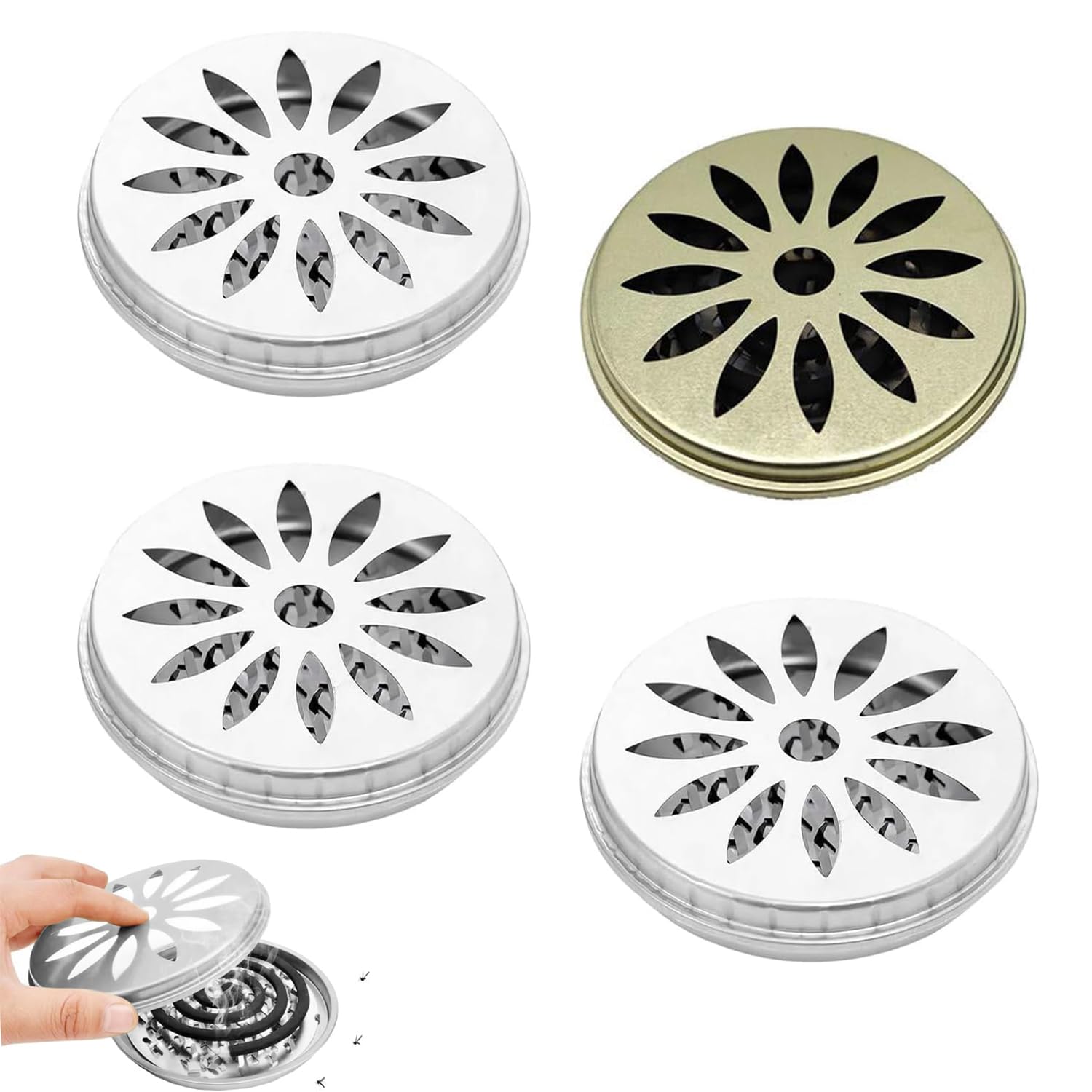 MEISO 4 Pezzi Porta Bobine Con Coperchio, Porta Zampirone Portatile Porta Bobina Repellente, Porta Bobina Repellente per Casa Campeggio, Viaggi Anti zanzare