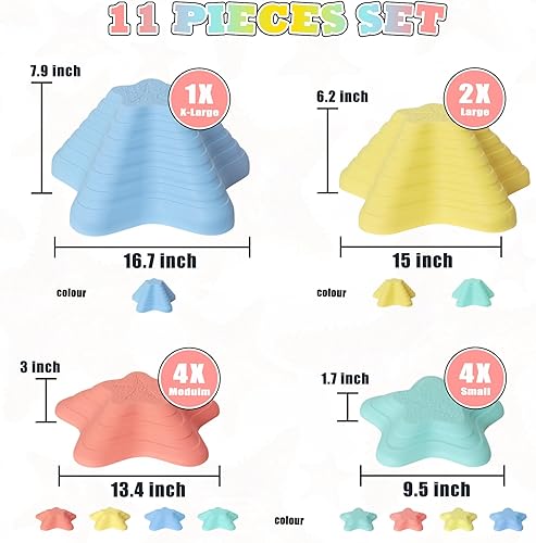 Miniatura 2 de MammalGol - Piedras de equilibrio para niños, escalones de salto para interiores o exteriores, juguetes de ejercicio y equipo de coordinación para