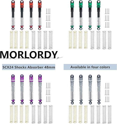 Miniatura 6 de MORLORDY Amortiguadores ajustables de aleación de aluminio de 1.890 in para amortiguadores SCX24 de 1.890 in, actualizaciones 124 RC Crawler