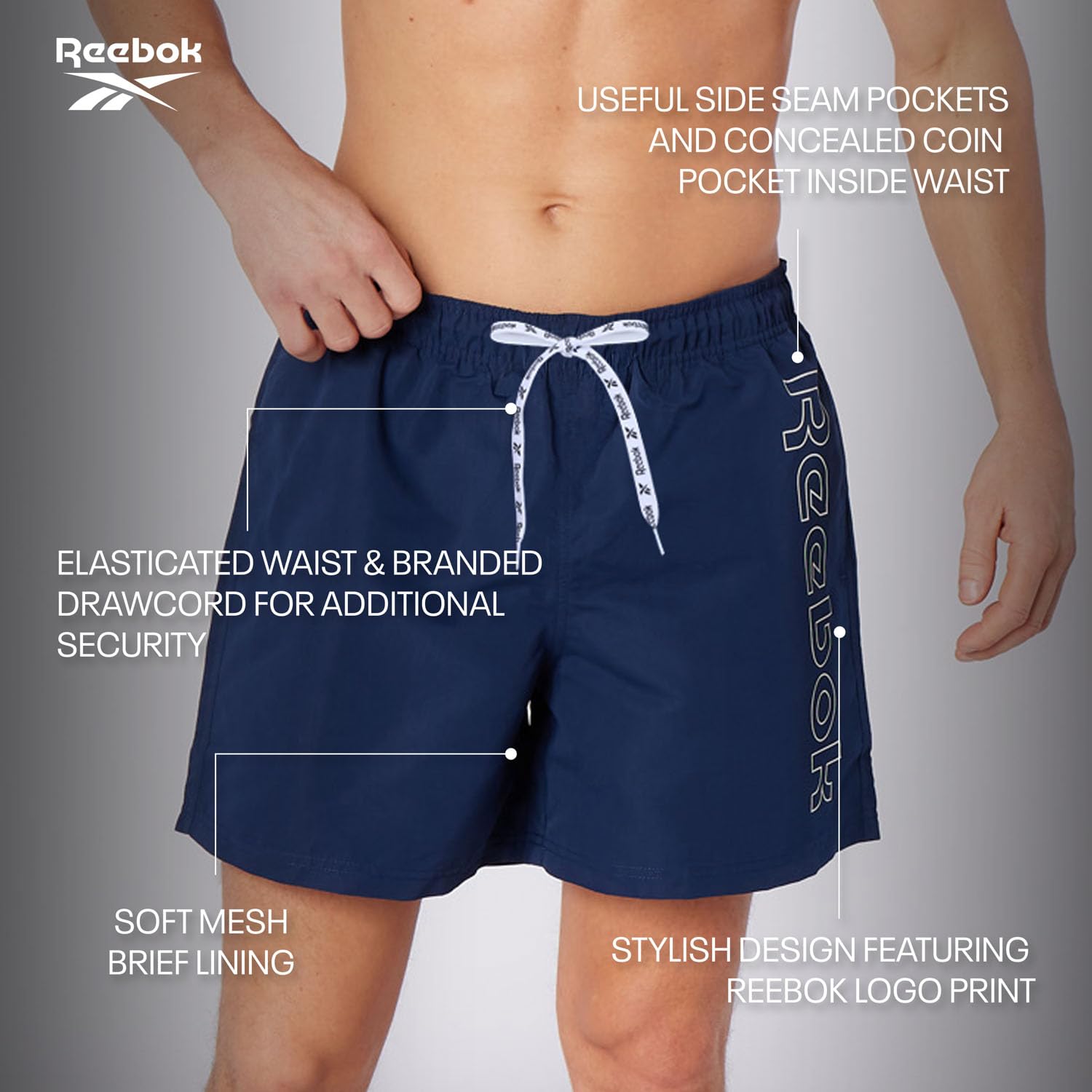 Reebok Herren Abbot Badehose (1er Pack)