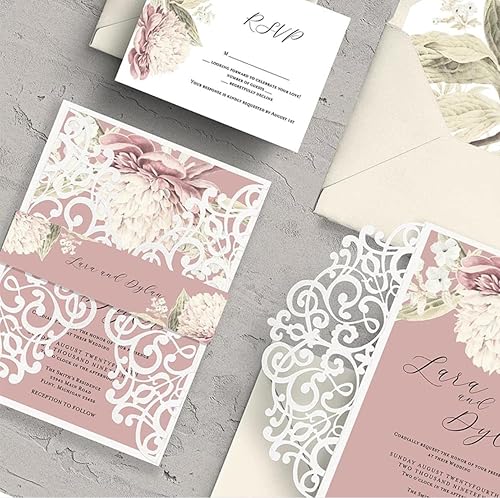 Flower Border Metal Die Cuts,Wedding Invitation Lace Frame Cutting Dies Cut Stencils for DIY Scrapbooking Cards Decorative Embossing Paper Dies for