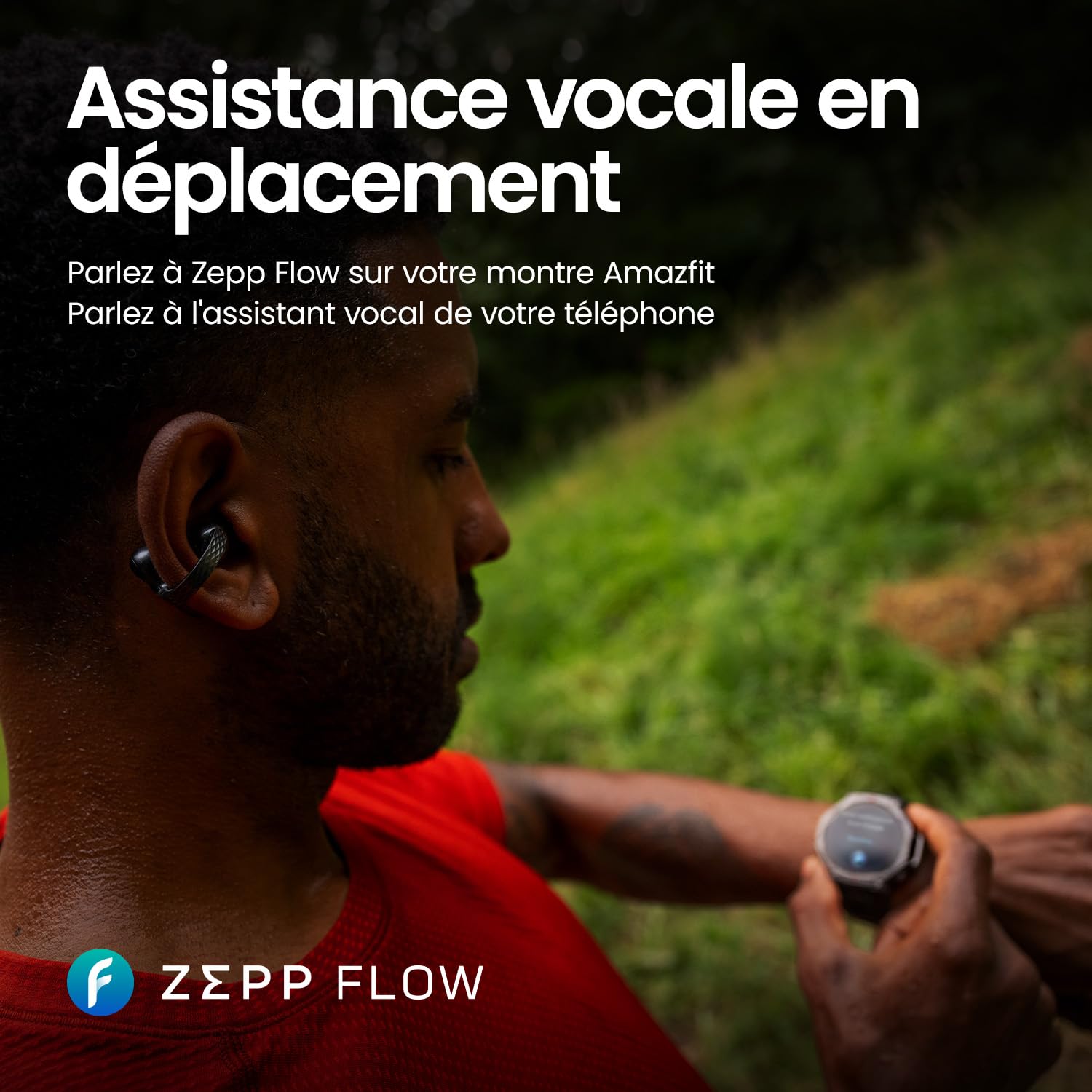 Amazfit Up OWS Casque Bluetooth 5.3, Écouteurs Ouverts sans Fil avec Contrôle Tactile, IPX4 Résistants à l’Eau et à la Transpiration, Réduction du Bruit AI, pour Le Sport, Running et Entraînement