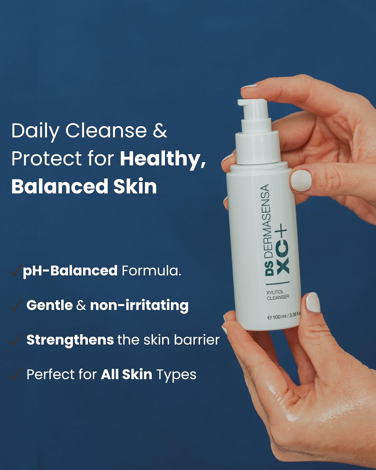 XC+ Xylitol Cleanser – Hydrating Face Wash with Amino Acids & APG, Gentle pH-Balanced Foaming Formula, Removes Oil & Impurities, Strengthens Skin Barrier, 100ml/3.38 fl.oz - Image 3