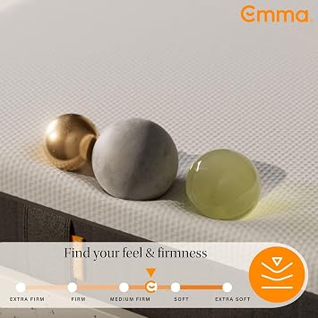 Emma Original Lite Mattress, Super King (180×200 cm), 22 cm, Memory Foam & Pocket Springs, Medium Firm Comfort & Support, Moisture-Regulating Cover, Rolled Delivery