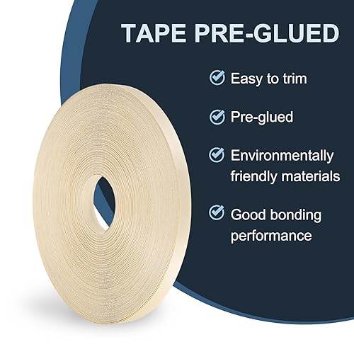 Miniatura 4 de PATIKIL Bandas de borde de abedul, cinta de chapa de madera de 34 pulgadas x 250 pies, bandas de borde de madera contrachapada flexible prepegadas