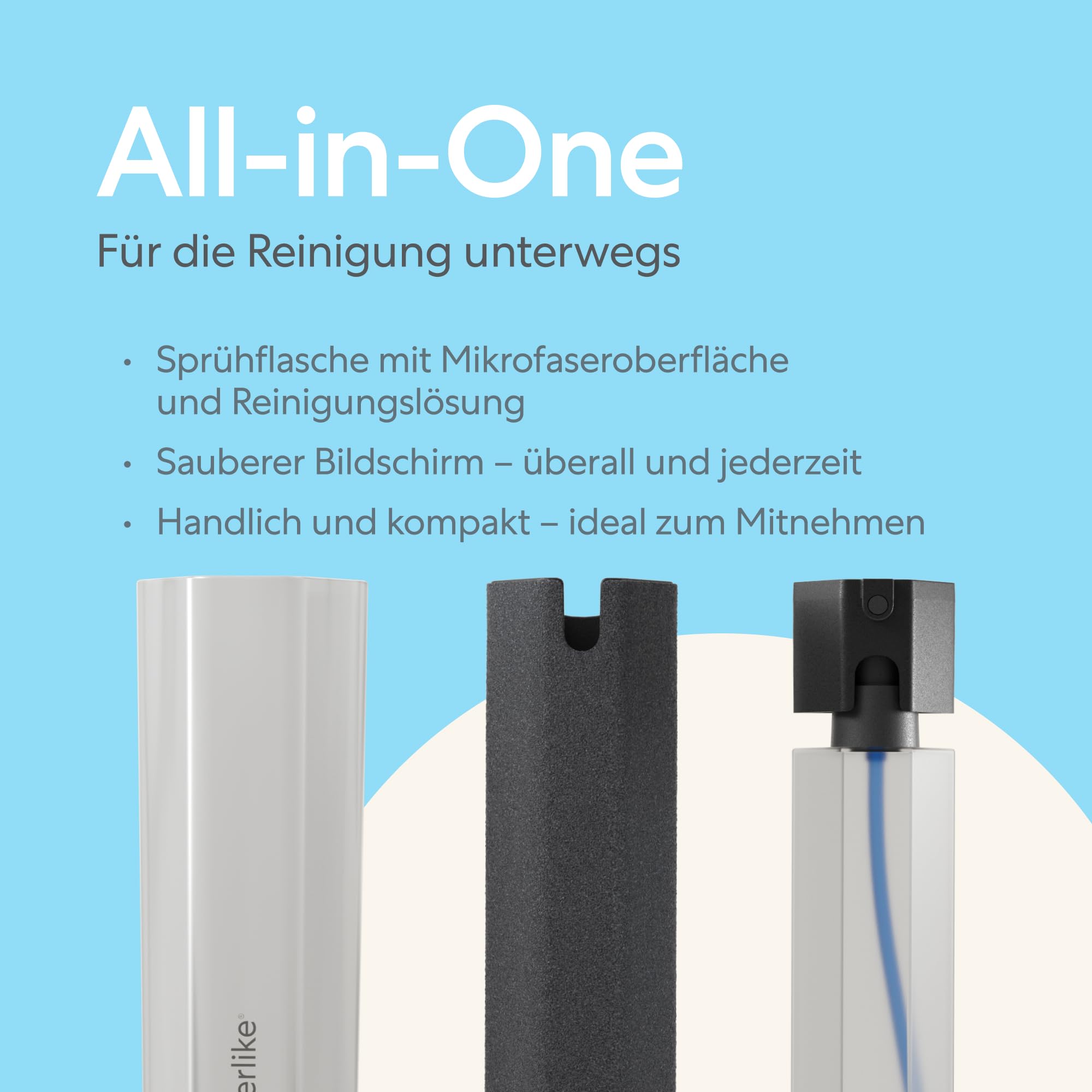 Paperlike® All-in-One Cleaning Kit – Nachfüllbarer Mikrofaser-Bildschirmreiniger inkl. Reinigungslösung + 5 Refill Tabs – für iPad & Displays