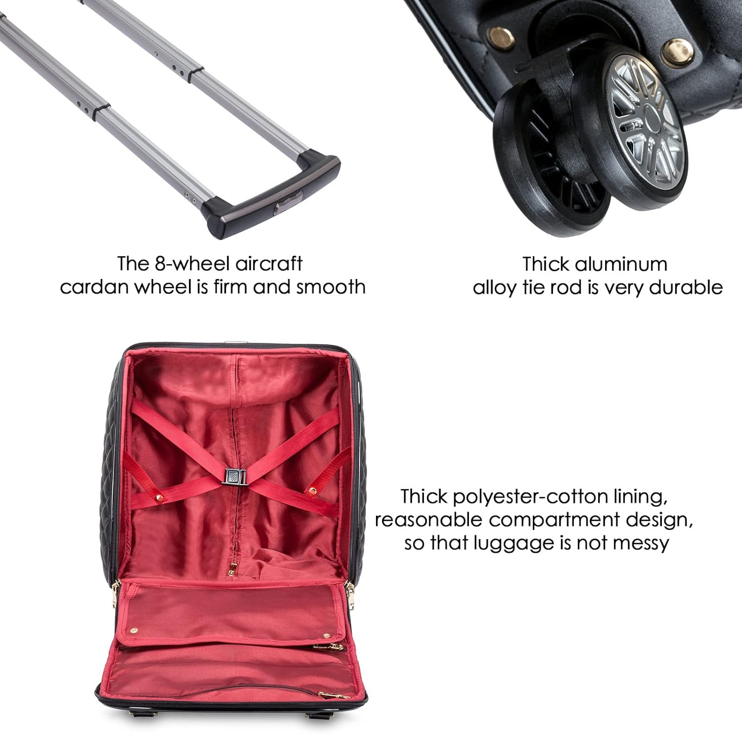 review V&NSIXSIX Leather Softside Underseat Carry on Suitcases Travel Luggage with 4Spinner Wheels,For self use and giving away(BLACK (: Carry-On 16-Inch)