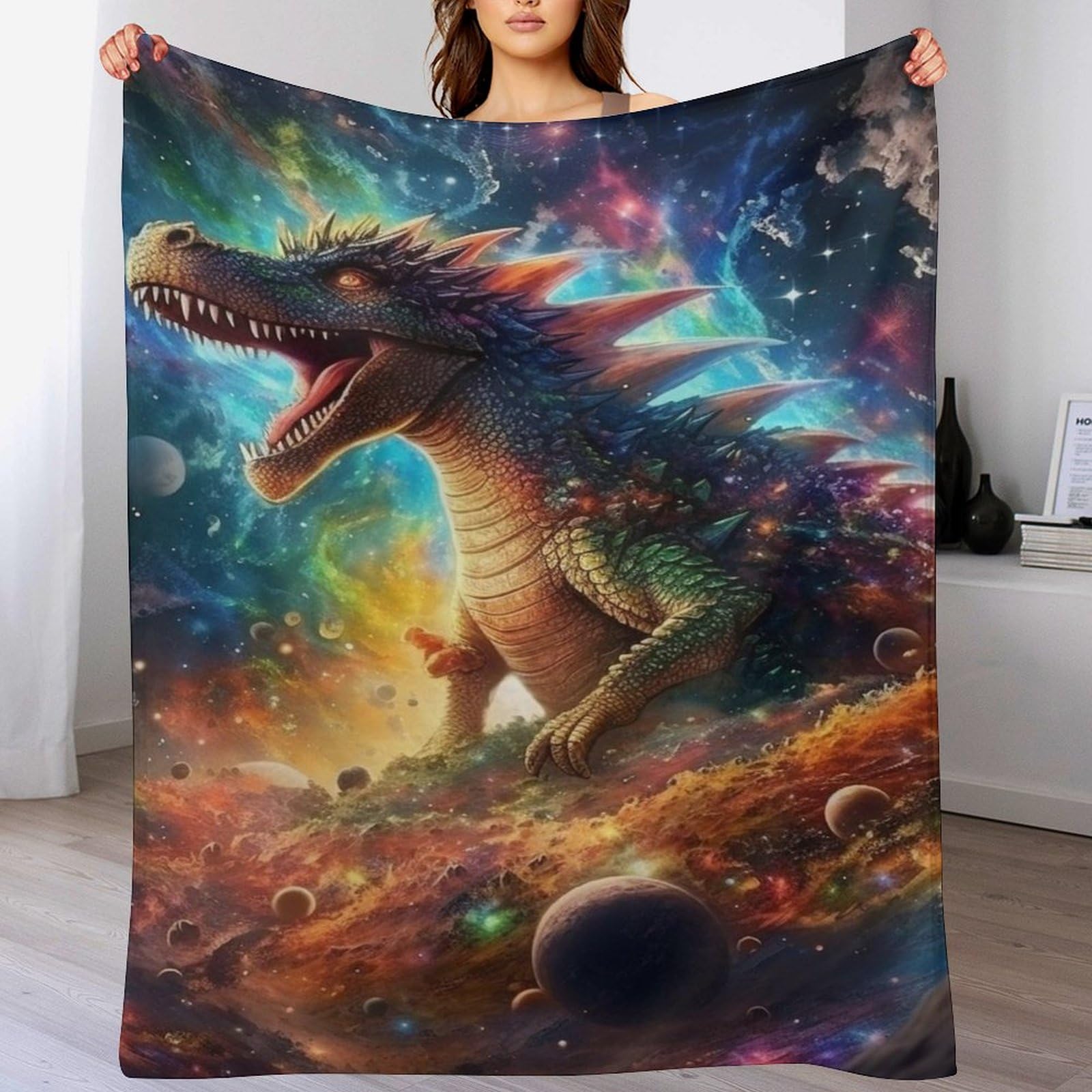 Couverture dinosaure pour lit et canapé cocon de douceur en flanelle
