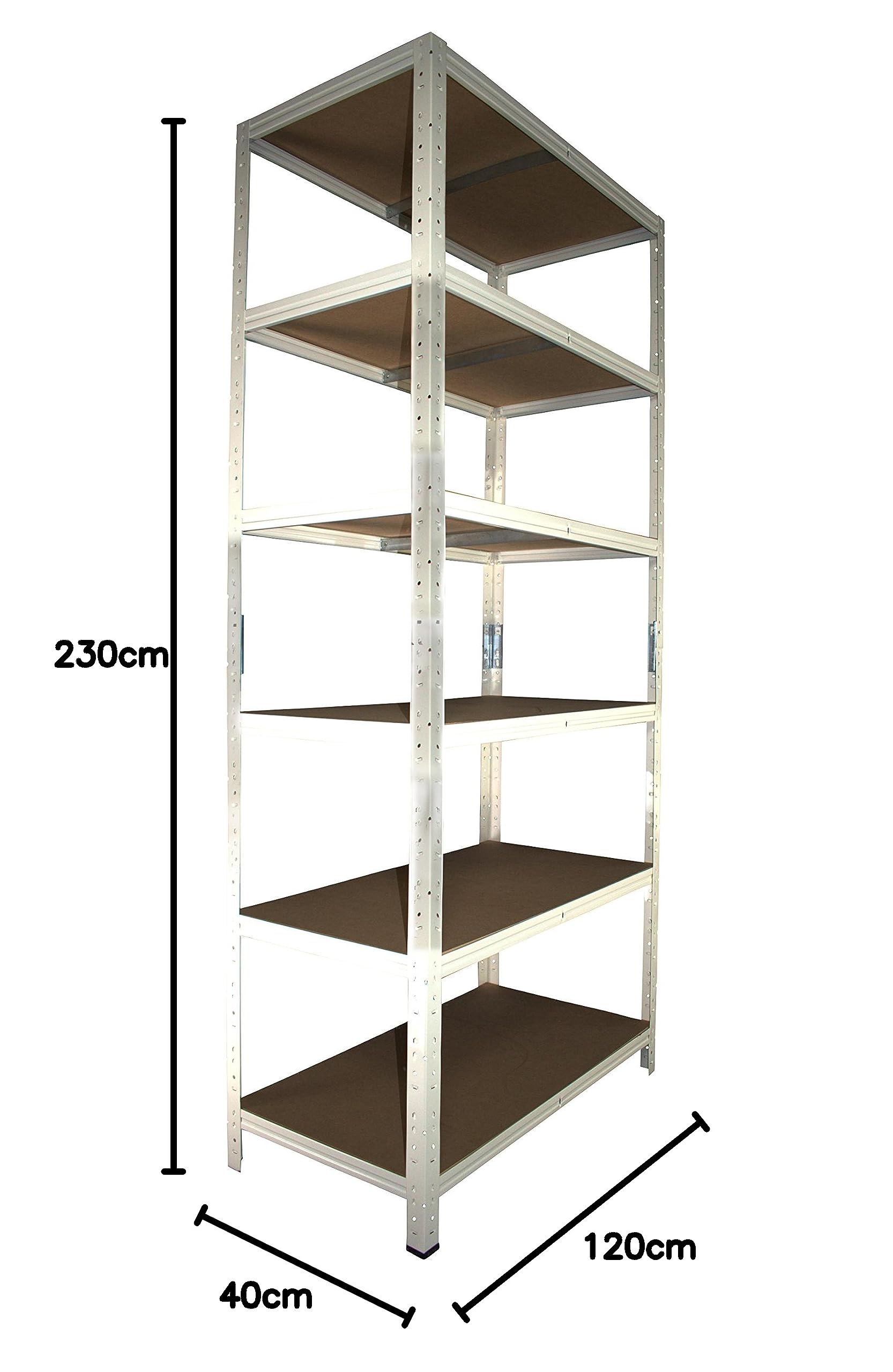 shelfplaza Home 230x120x40cm Schwerlastregal weiß mit 6 Böden x 145kg