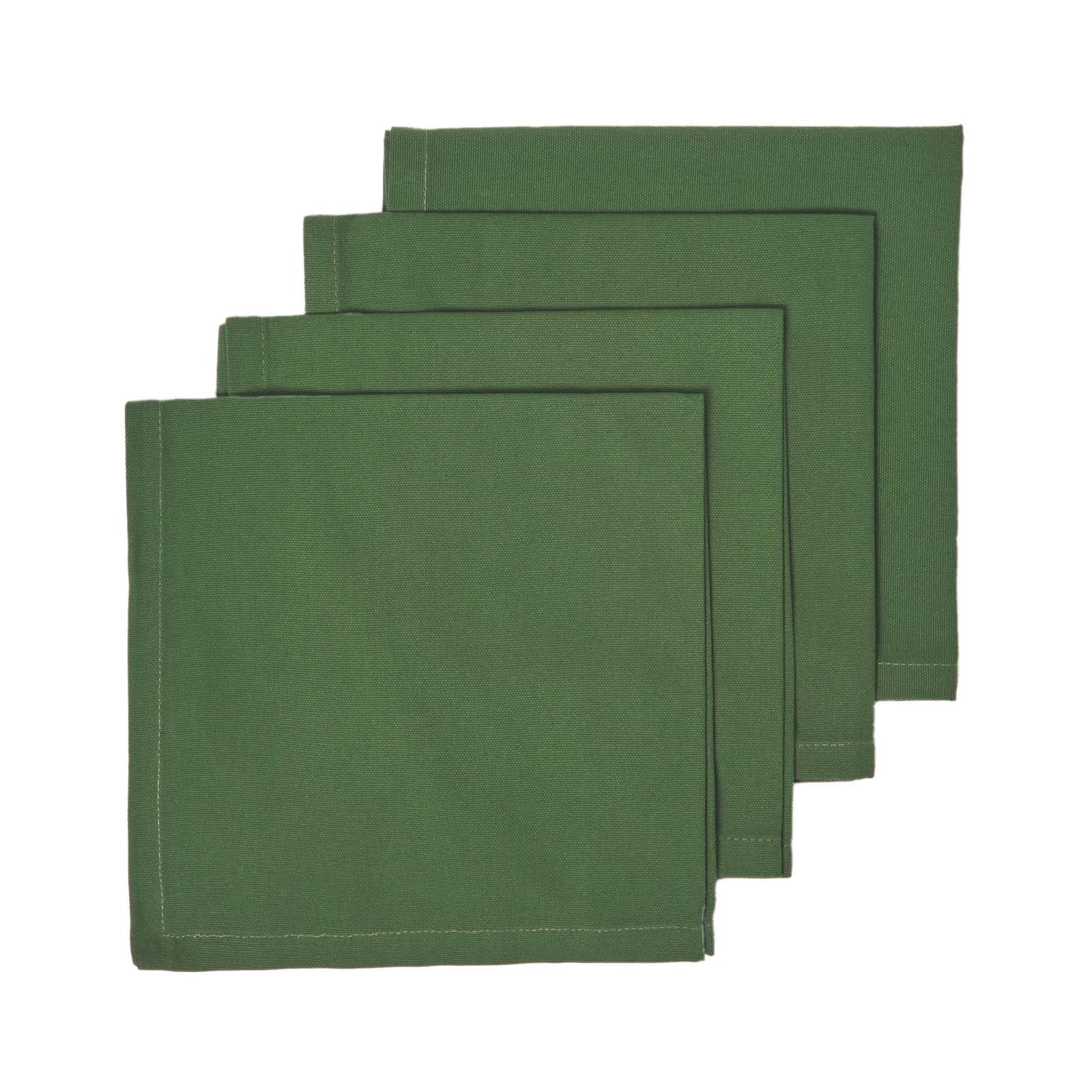 Homescapes Green Christmas Dark Cotton Fabric 4 Napkins Set