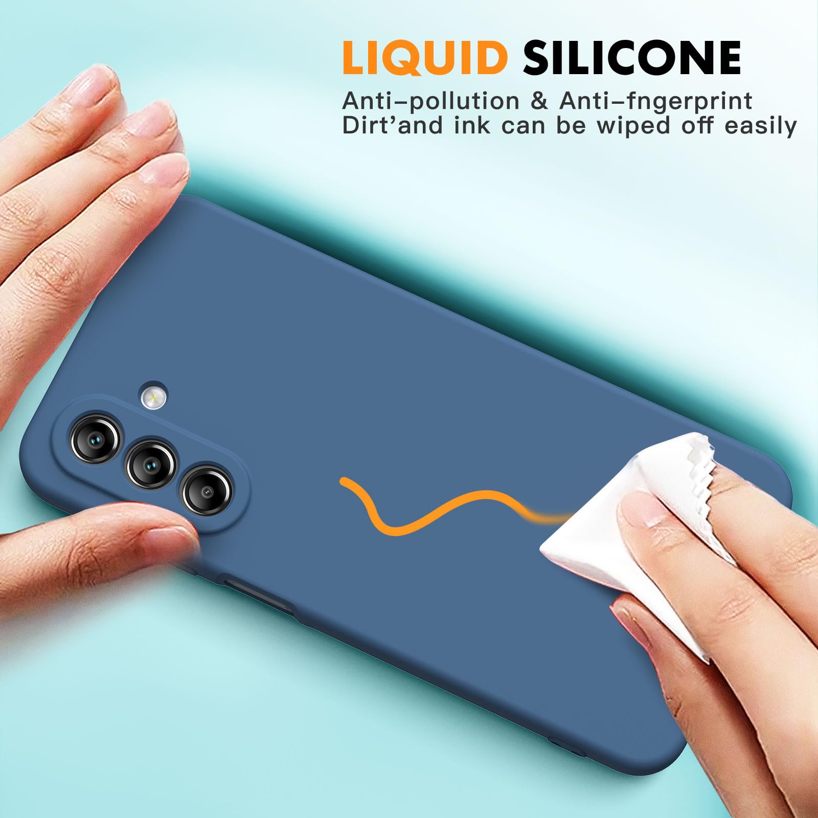 Vansdon Cover Compatibile con Samsung Galaxy A26 5G, Gomma Gel di Silicone Liquida Antiurto Custodia - Blu