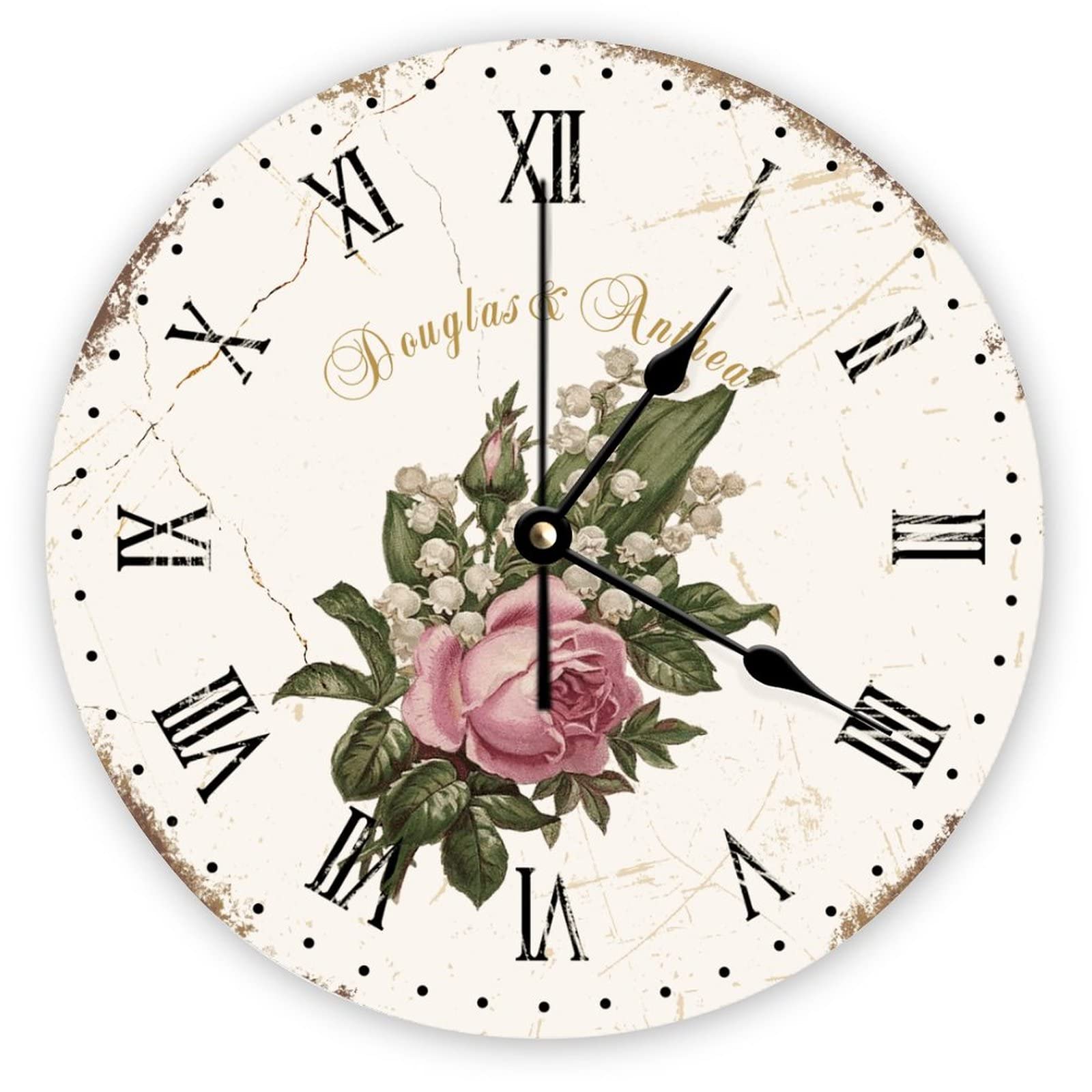 Horloge murale rétro en bois Mighun 38cm pour salon et bureau