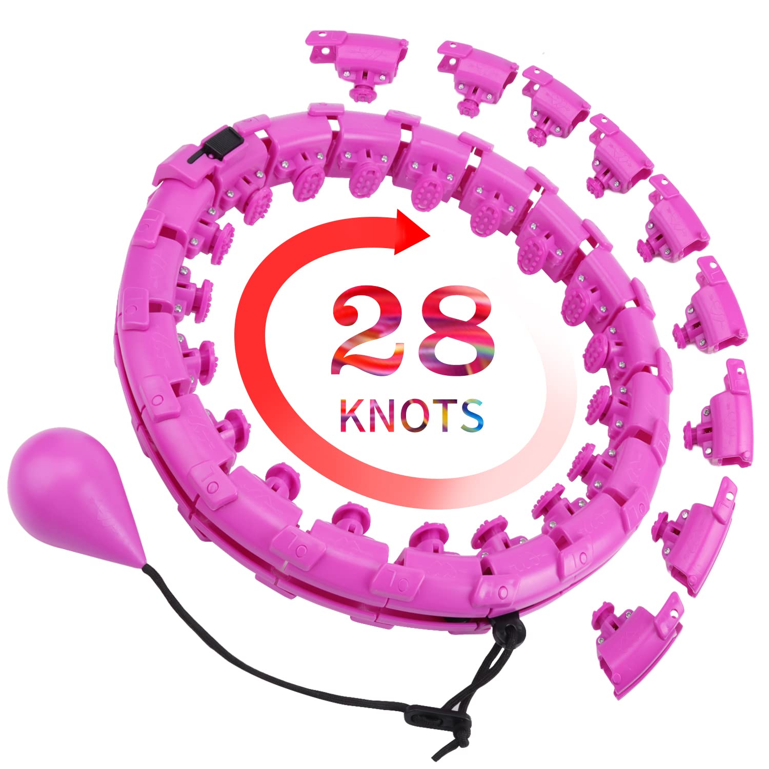 Hula Hoop Fitness 28 Pièces Réglable Amovibles Cerceau Fitness