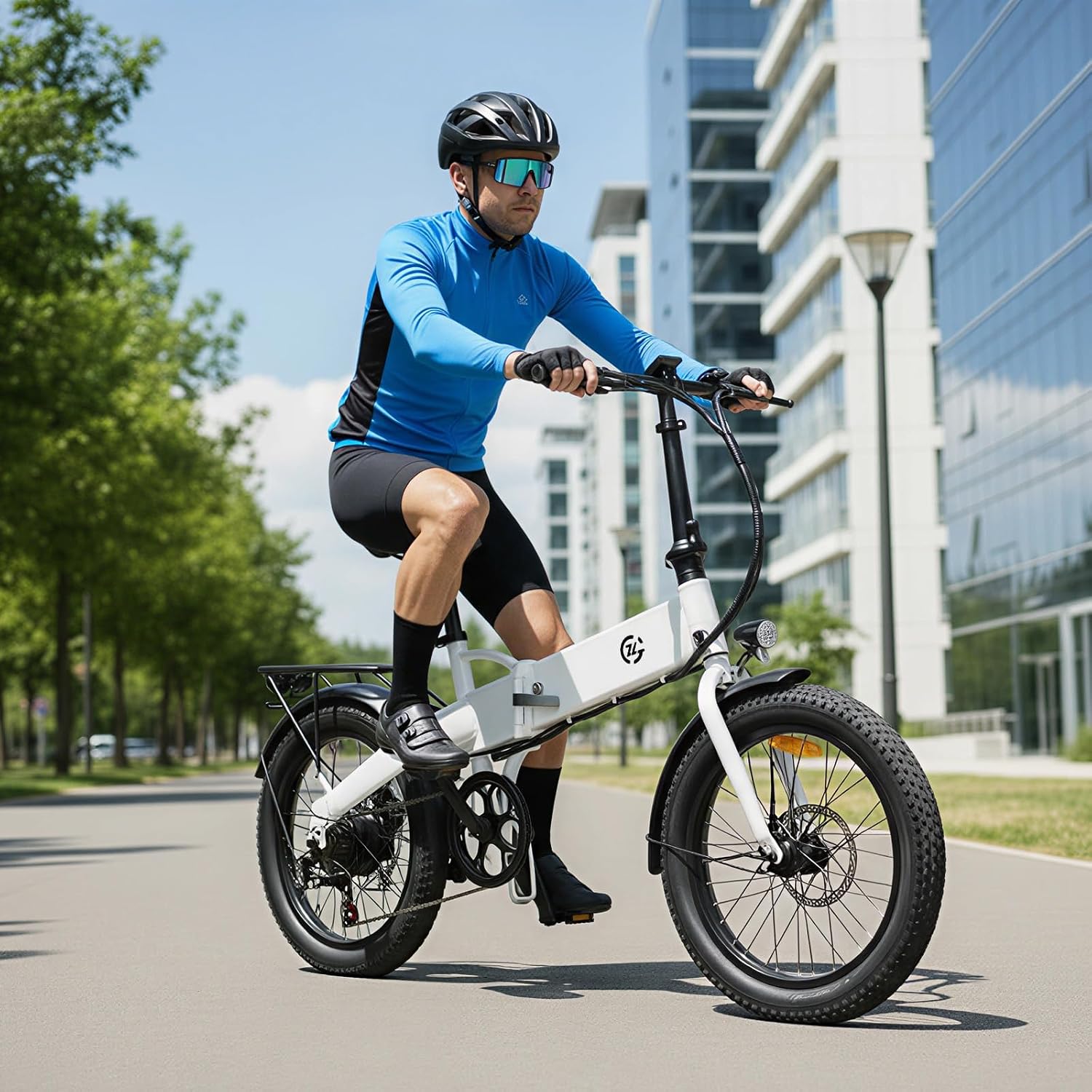 Folding Electric Bike for Adults, 1200W Peak Brushless Motor Foldable Electric Bicycle, 20"x3.0" Fat tire Folding Mountain Ebike, 48V Removable Battery e Bike Suitable for Commuting