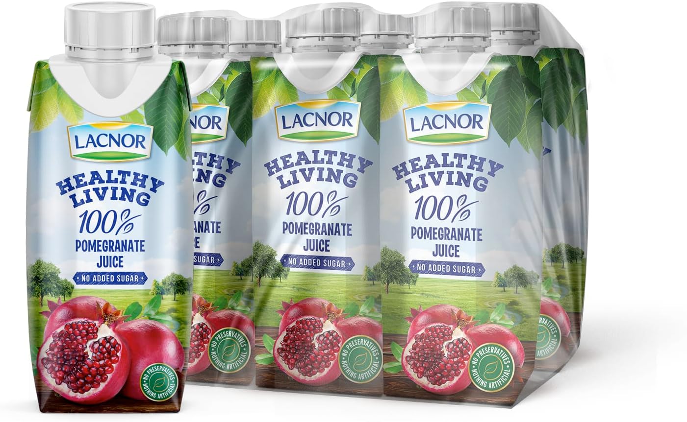 Healthy Living 100% Pomegranate Juice, No Added Sugar, 250Ml Pack Of 6