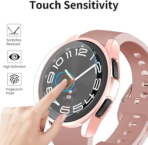 Miniatura 4 de Jomitvp - Funda mate compatible con Samsung Galaxy Watch 6 de 1.575 pulgadas (1.575 in) con protector de pantalla de vidrio templado impermeable,