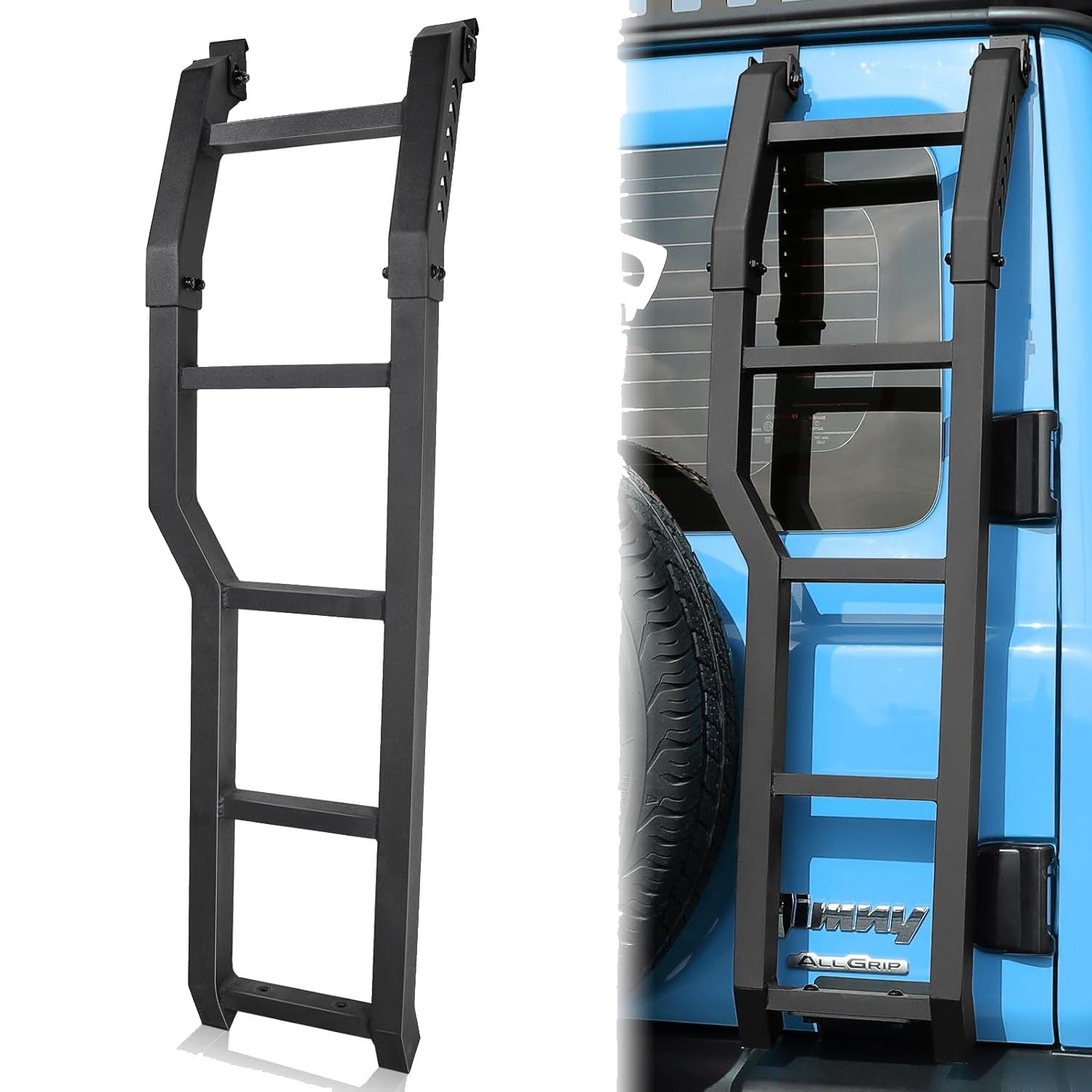 Scaletta posteriore per Suzuki Jimny Sierra JB64 JB74 2019-2024, scala posteriore Cross Country per Jimny, scala posteriore integrata, nera