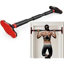 Pull Up Bar Doorway Strength Training Screwless Adjustable Door Frame 27"-41" Wide for Home Gym Upper Body Workout Damage-Free Hanging Equipment