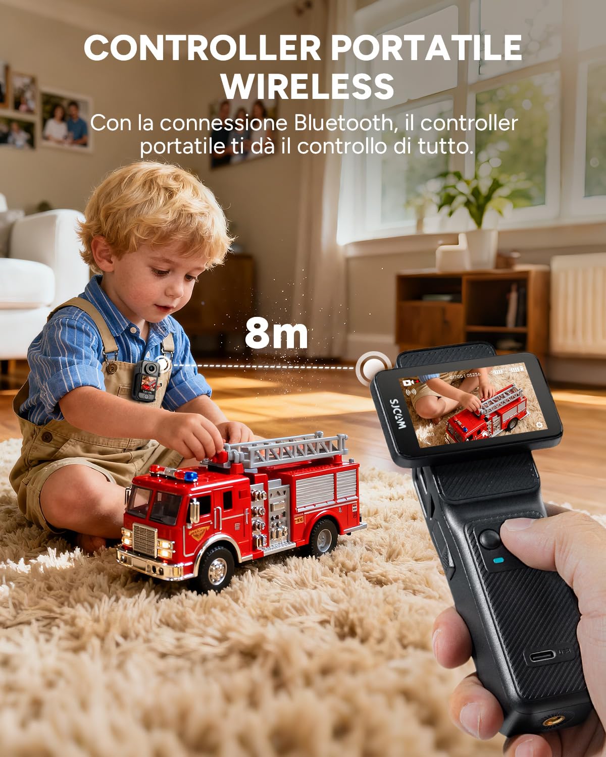 SJCAM C400 Vlogging Camera, Fotocamera digitale 4K Impermeabile, Stabilizzazione a 6 Assi, Autonomia di 437 Min, Touchscreen Ruotabile da 2.29", per Live, YouTube, Viaggi, Attività All'aperto, 64G