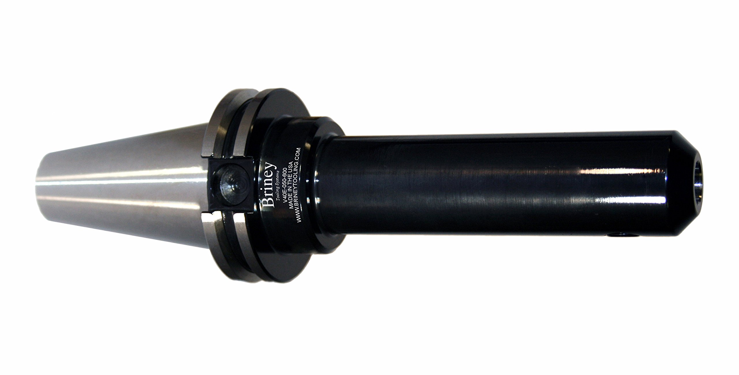 Briney Tooling Systems V40E-050-600 Cat40 End Mill Adapter, 1/2" Item Diameter x 6" Projection Extended Length