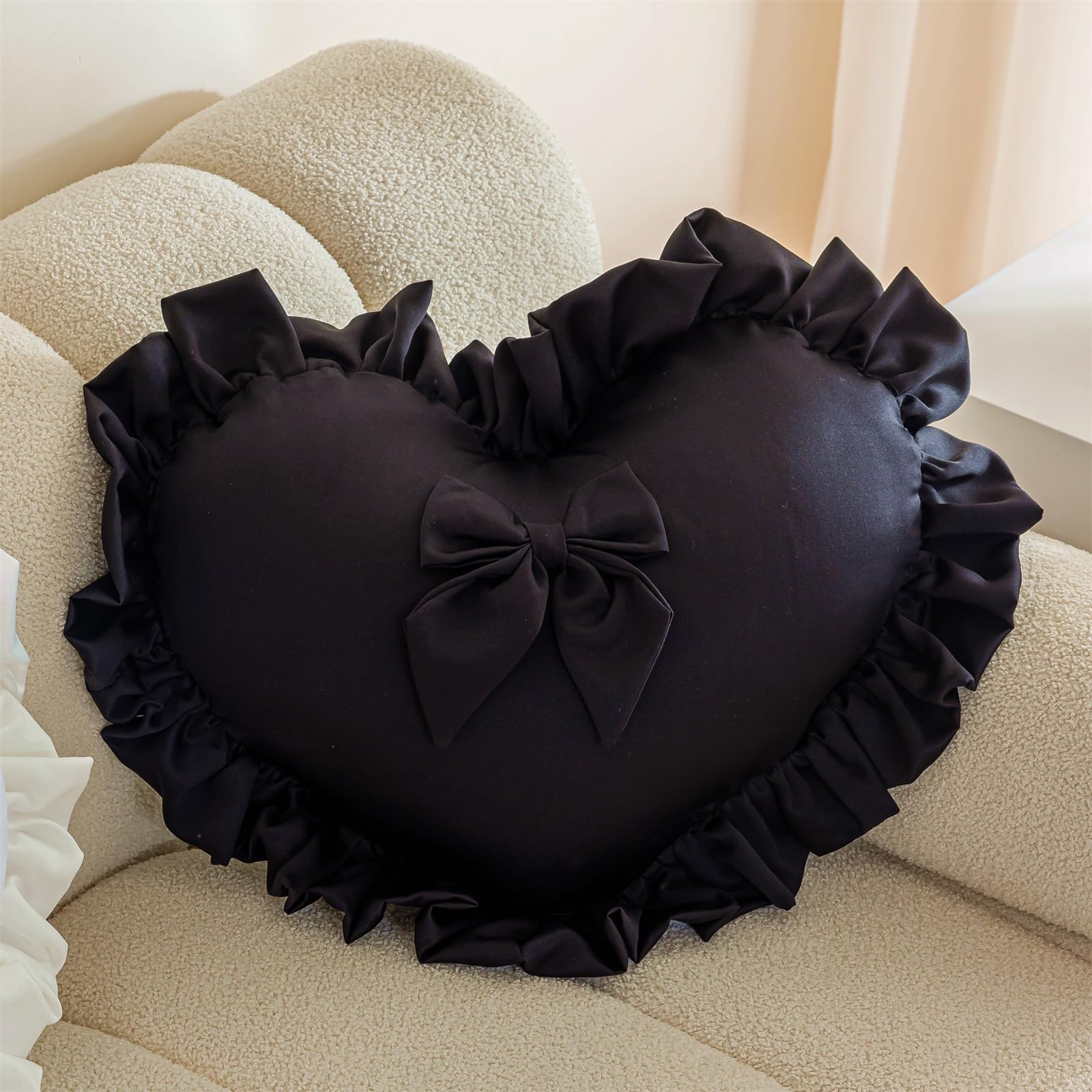 Amazon.com: MOJUN Black Heart Pillow, Soft Heart Shaped Pillow