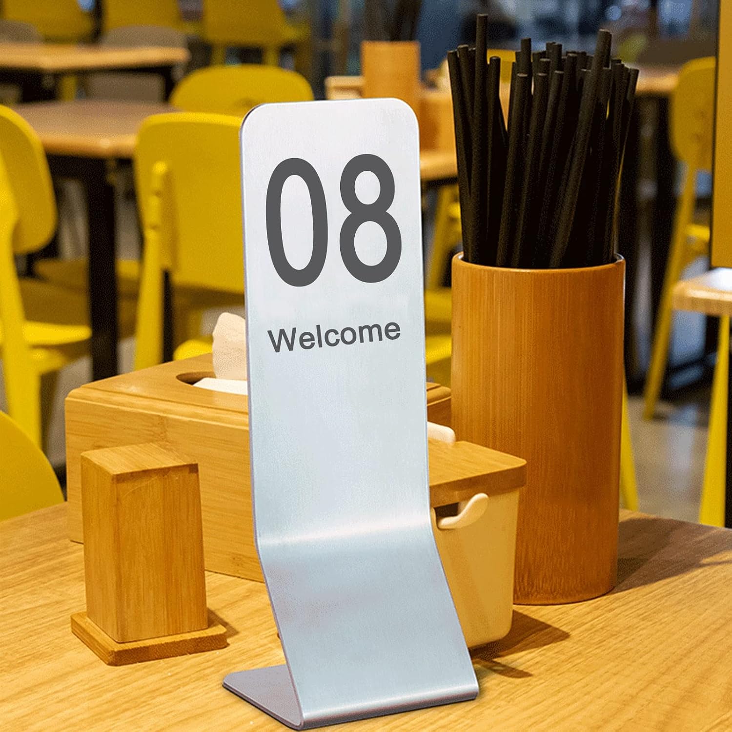 Stackable Table Number Cards, Signs Plates Double-Sided, Upstanding, Cycle Used, Tabletop Number Sign 1-25/1-50, Table Numbers For Weddings Receptions ( Color : 1-50 , Size : 155x60mm(6.1x2.4in) )