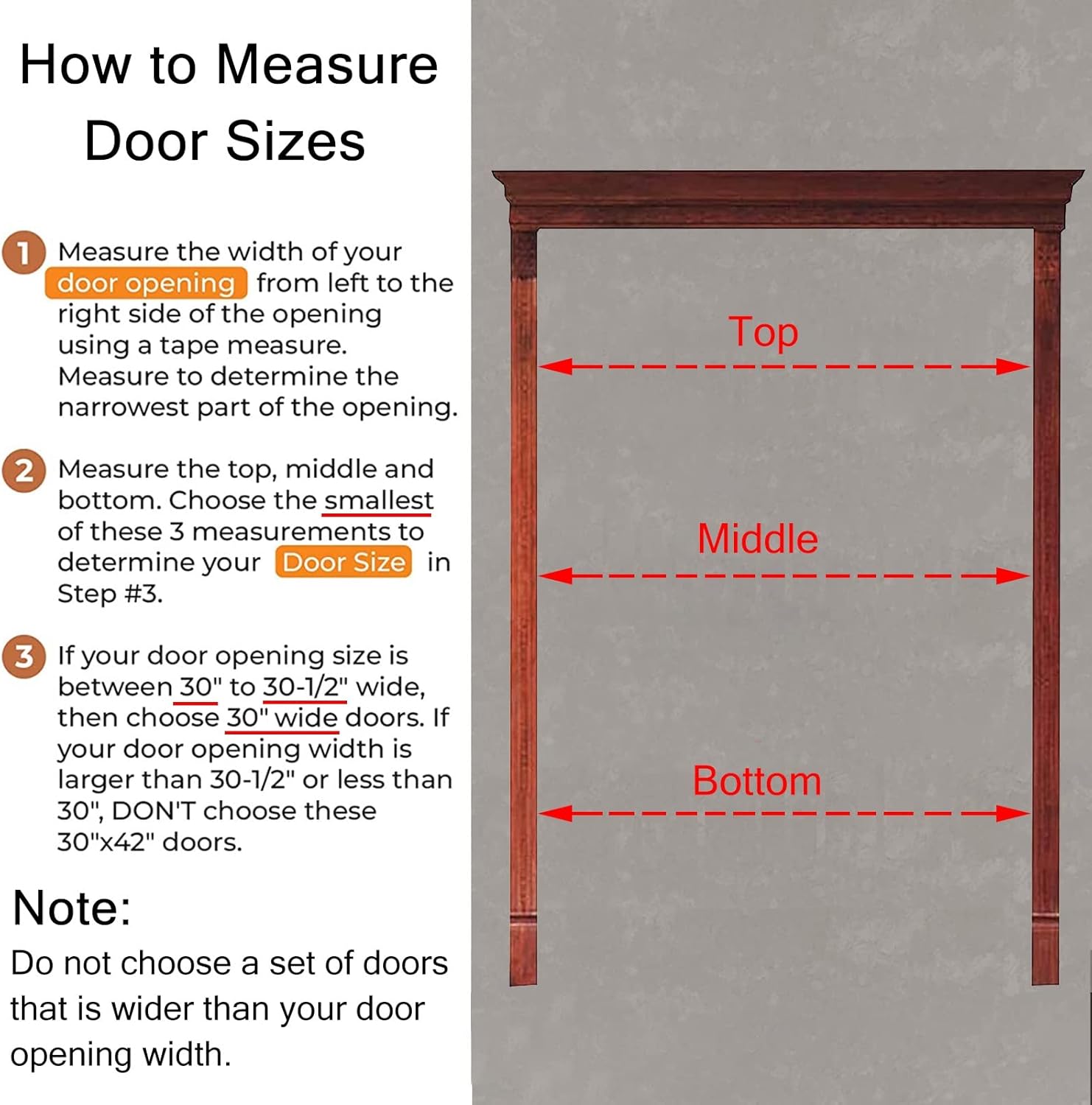 Wood Swing Doors for Doorway 16 18 20 24 28 30 32 36 40 46 Inch Large, Commercial Restaurant Kitchen Office Saloon Swinging Door, for Solid Walls Only, Customizable ( Color : WxH , Size : 90cm x 80cm(