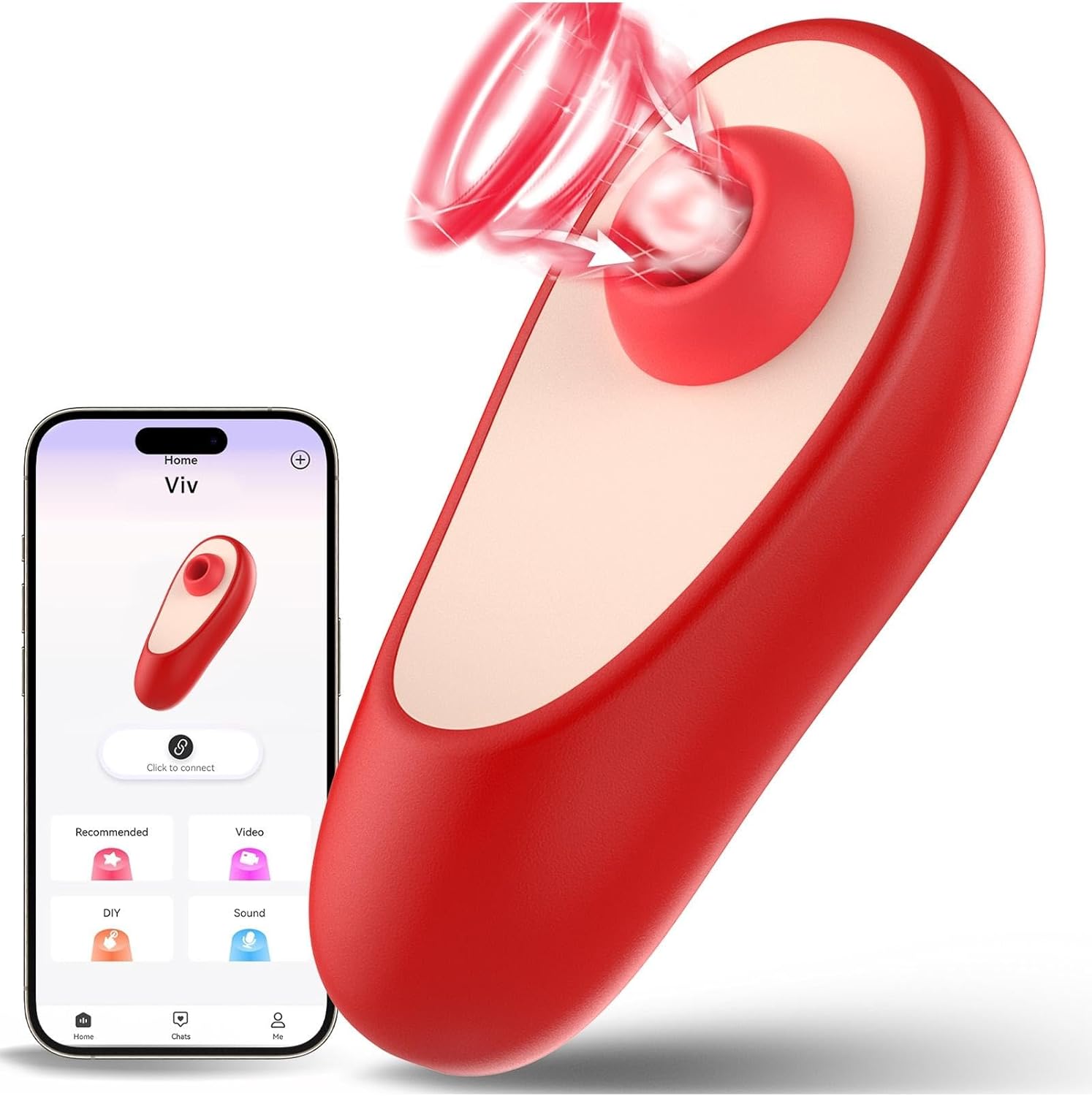 Sucking Vibrator Sex Toys for Women - MOOLIGIRL Adult Sex Toy for Female Couples Men Mini Discreet Clitoral Vibrators for Clit Anal, 7 Modes Waterproof Nipple Sucker Rose Vibrater Suction Rechargeable