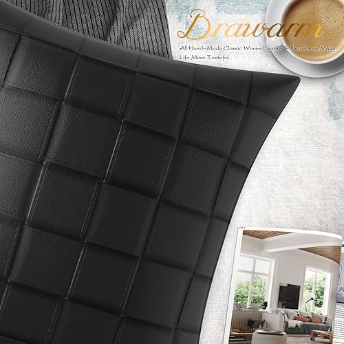 Miniatura 87 de BRAWARM Fundas de almohada de piel sintética de 20 x 20 pulgadas, paquete de 2, fundas de almohada de cuero crema, almohadas decorativas de cuero