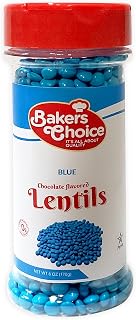 Baker's Choice Chocolate Candy - Candy Coated Chocolate - Blue Candy Chocolate Lentils - Dairy Free, Kosher 6 oz.