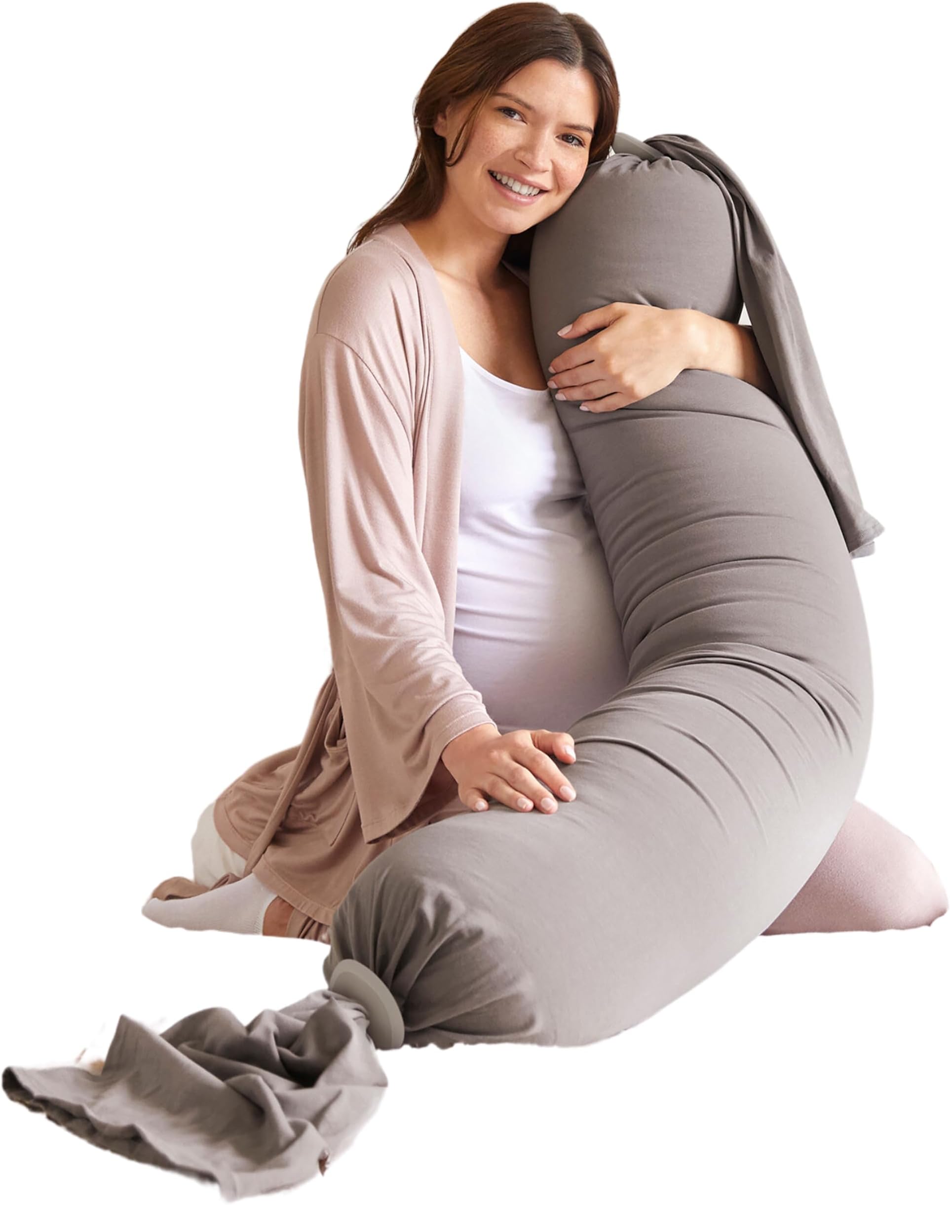 - Adjustable Pregnancy Pillow – Full Body Support for Side Sleeping - Adjustable Firmness and Shape - Supports Back, Legs, Belly, HIPS for Pregnant Women - Removable Cover - Stone