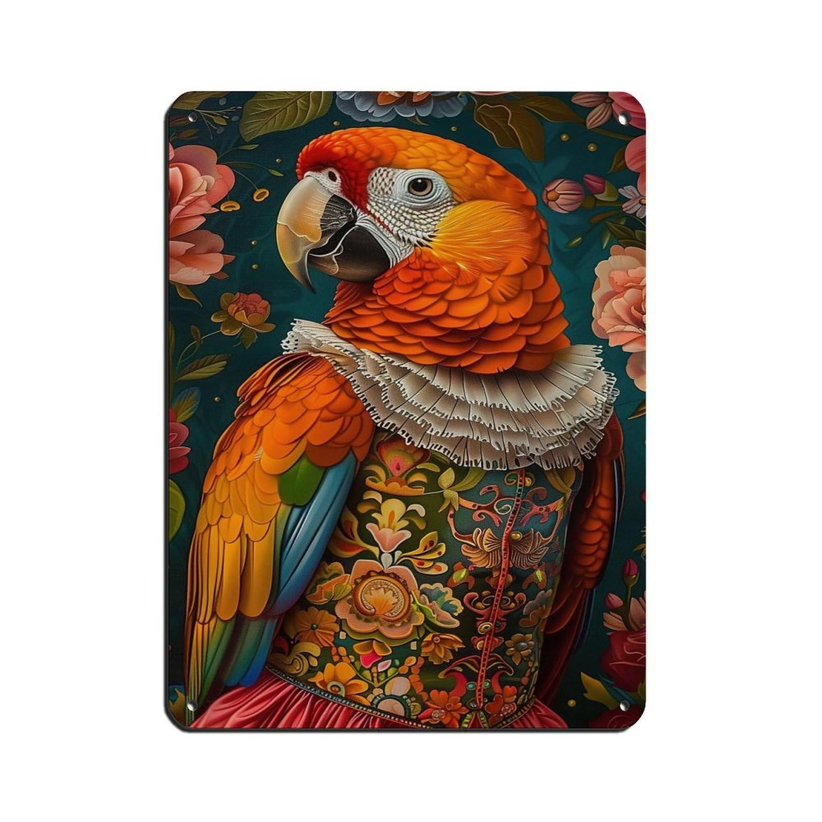 Matisse Maximalist Parrot Painting Poster Retro Poster Metal Tin Sign Chic Art Retro Iron Painting Bar People Cave Cafe Family Garage Poster Wall Decoration 12x16inch(30x40cm)