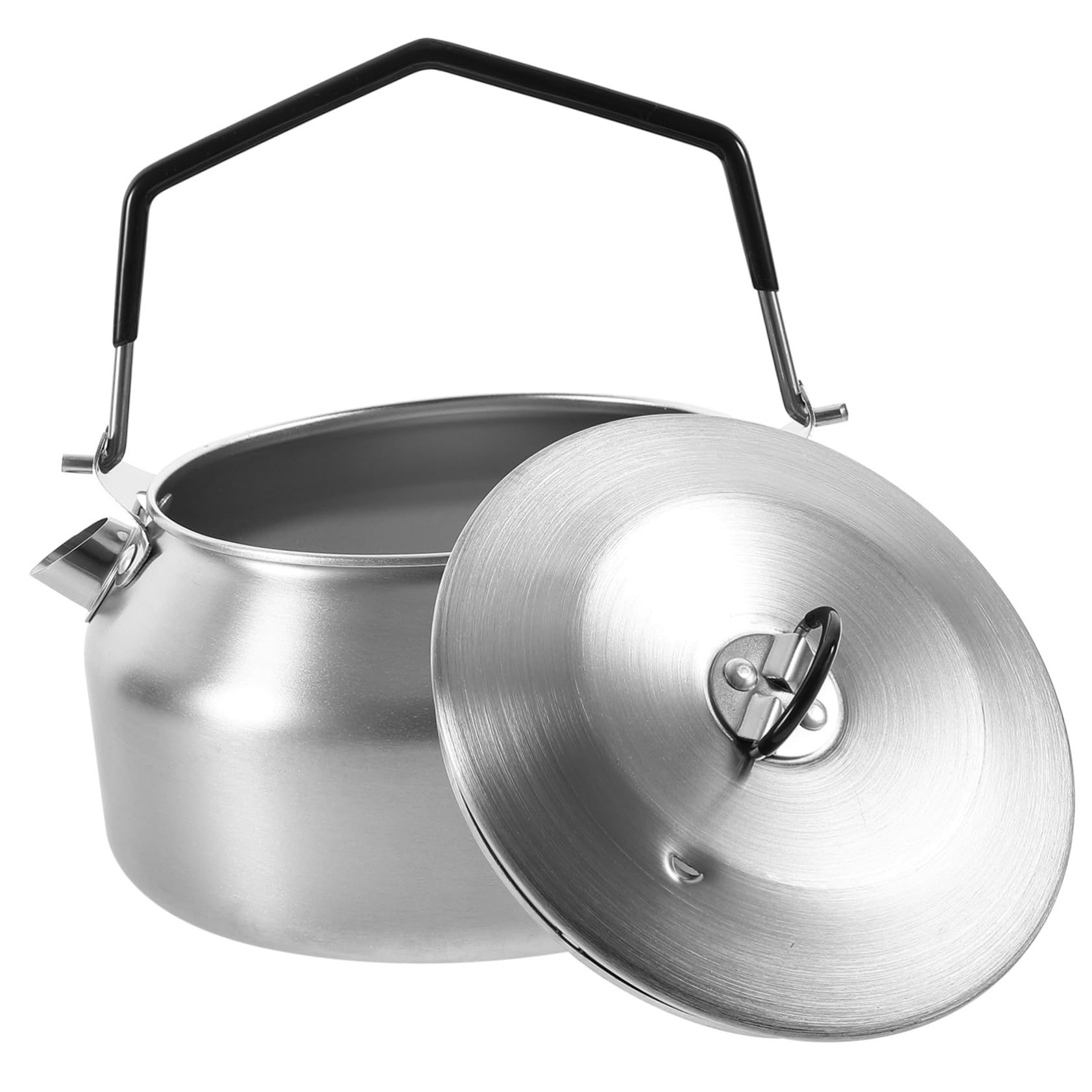 FUNOMOCYA Sturdy 304 Stainless Steel Camping Tea Kettle Portable Outdoor Water Pot for Cooking Easy to Clean