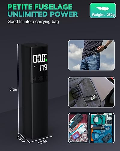 Miniatura 4 de Electric Ball Pump - Portable Air Pump with LED Light, Precise Pressure Gauge and Digital LCD Display for Basketball, Soccer Ball, Volleyball,