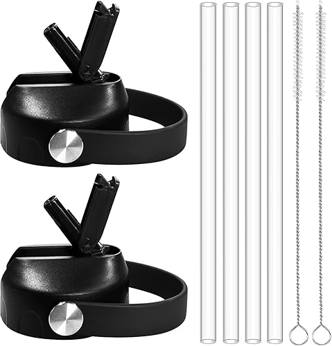 Tapa de popote de boca ancha para botella de agua deportiva Hydro Flask, tapa a prueba de polvo compatible con botella de agua de boca ancha