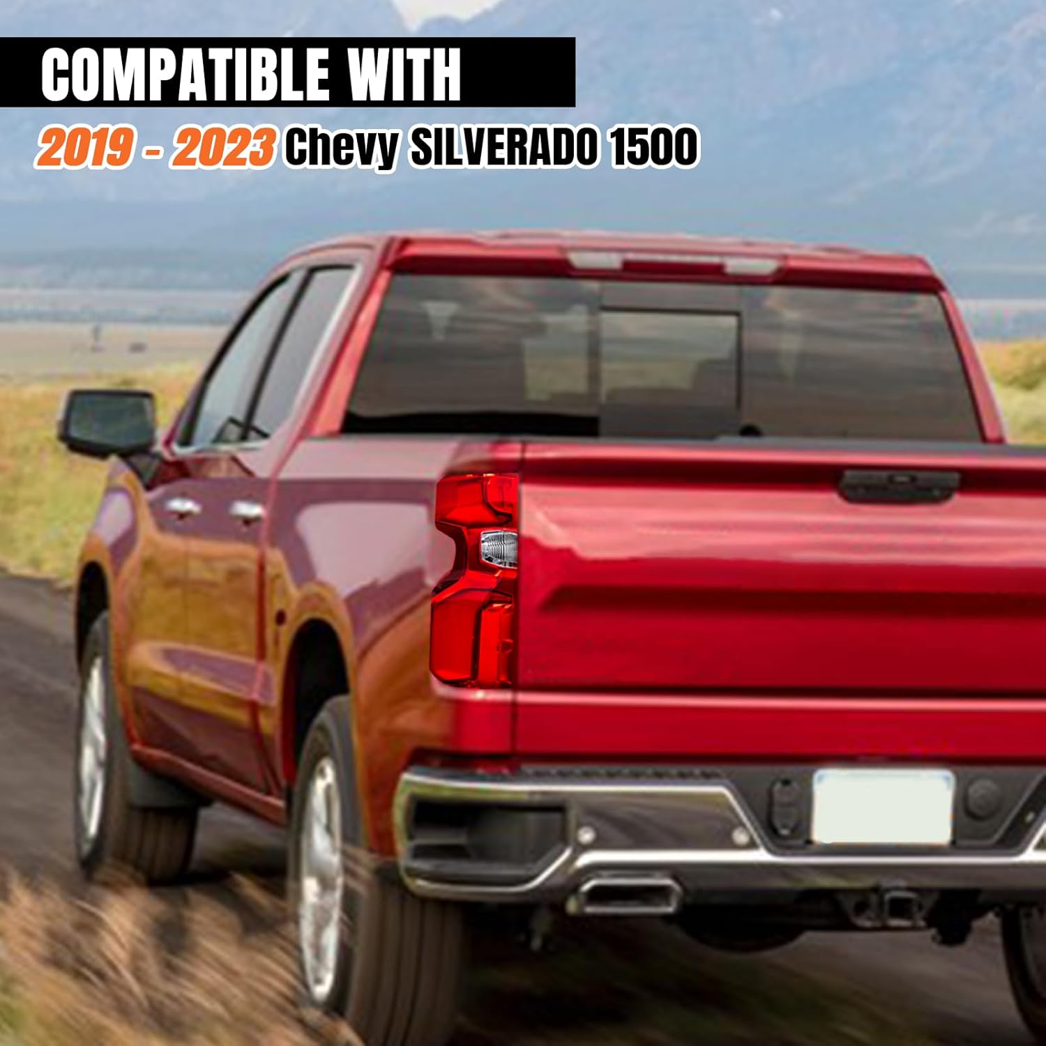 LED Tail Light Assembly Compatible with 2019 2020 2021 2022 2023 Chevy Silverado 1500 2500HD 3500HD Rear Taillights Brake Lights Replace 84678149/84678150, Left Driver Side