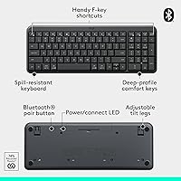 Vista 8 de Logitech MK250 Combo de Teclado y Ratón Inalámbrico Bluetooth: Conectividad Rápida y Fácil, Teclado Inalámbrico Compacto, Ratón Ambidiestro, Grafito