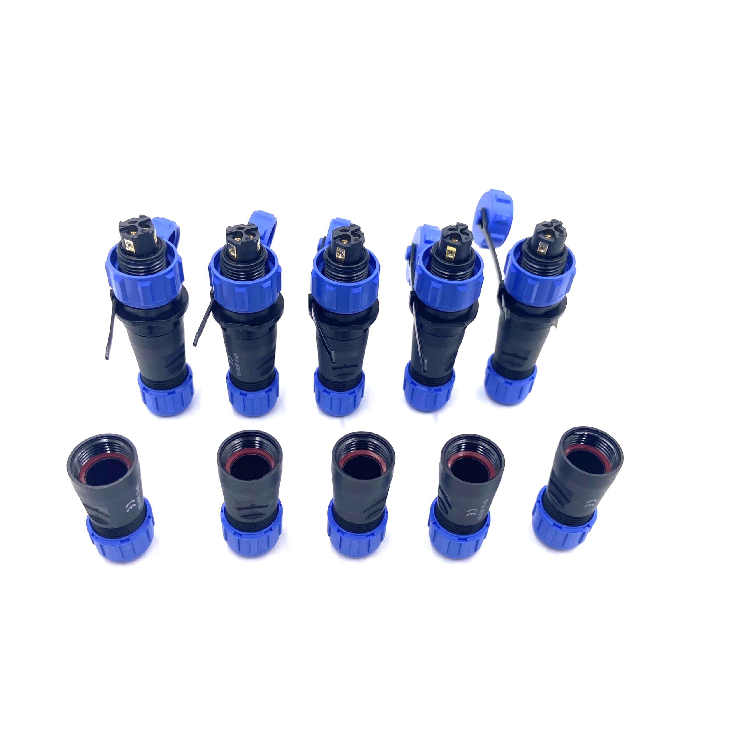 5 connettori per aeronautica SP13 a 3 poli, IP68 3 pin, spina aviazione senza saldatura, spina impermeabile per lampade esterne, 250 V 13 A (14 AWG cavo a vite crimpatura)