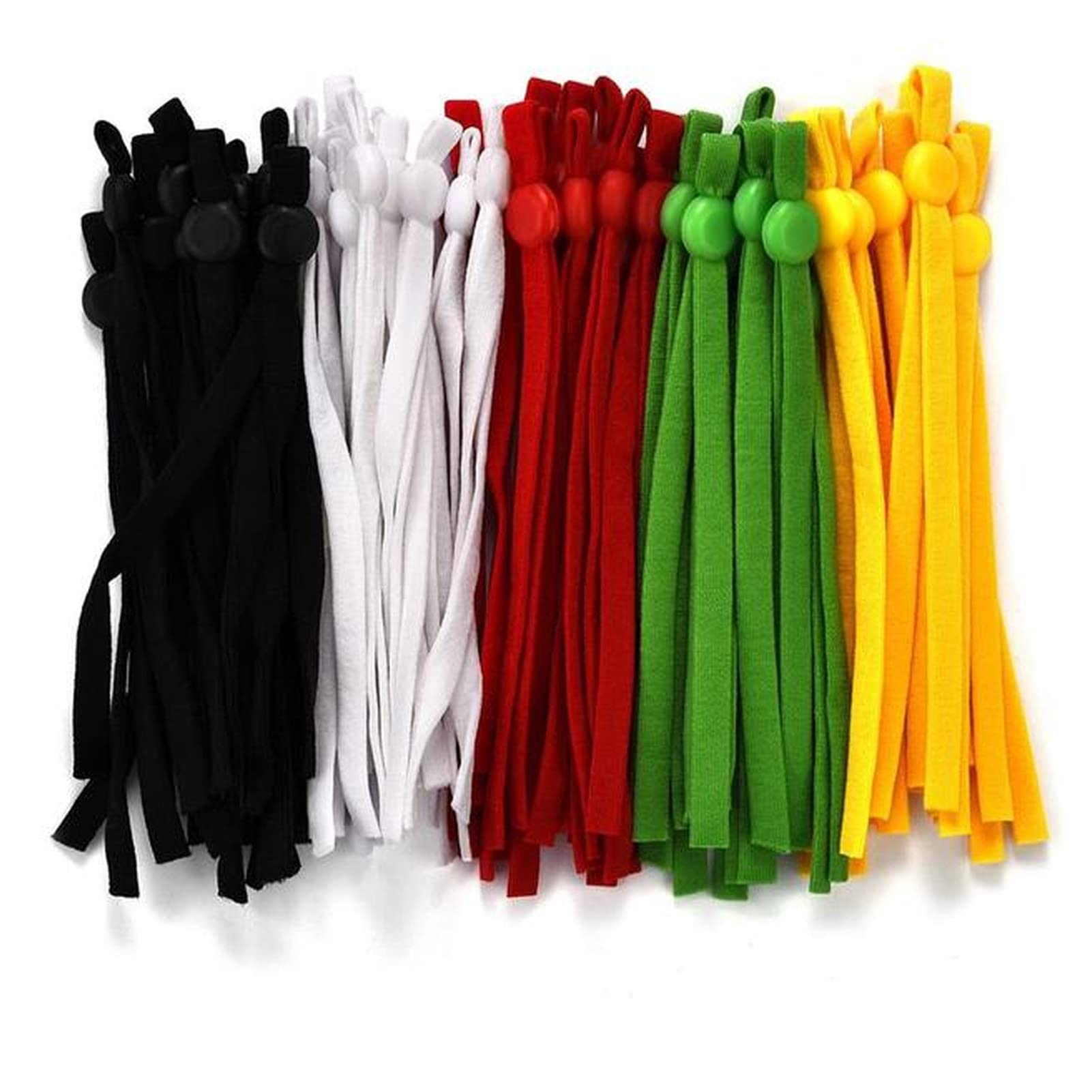 Cuerdas Elasticas 50 / 100pcs Mascarilla plana Banda elástica Cuerda de goma Oído colgando Cuerda Ajustable Bricolaje Accesorios de artesanía de costura elástica multicolor suave Cuerdas Elasticas Mus