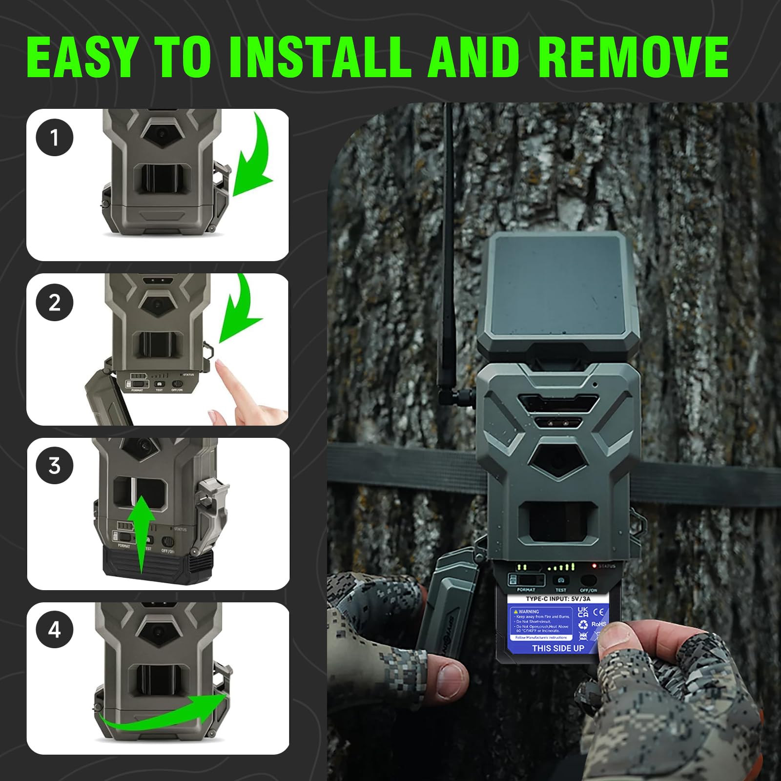 CITYORK Batería recargable LIT-22 Pro de 8500 mAh para cámara de caza LIT-22 Pro Spypoint Flex-M/Flex-S/Flex-G36/Flex-Plus Trail Camera Batería con indicador de carga LED y USB Tipo C (2 unidades)