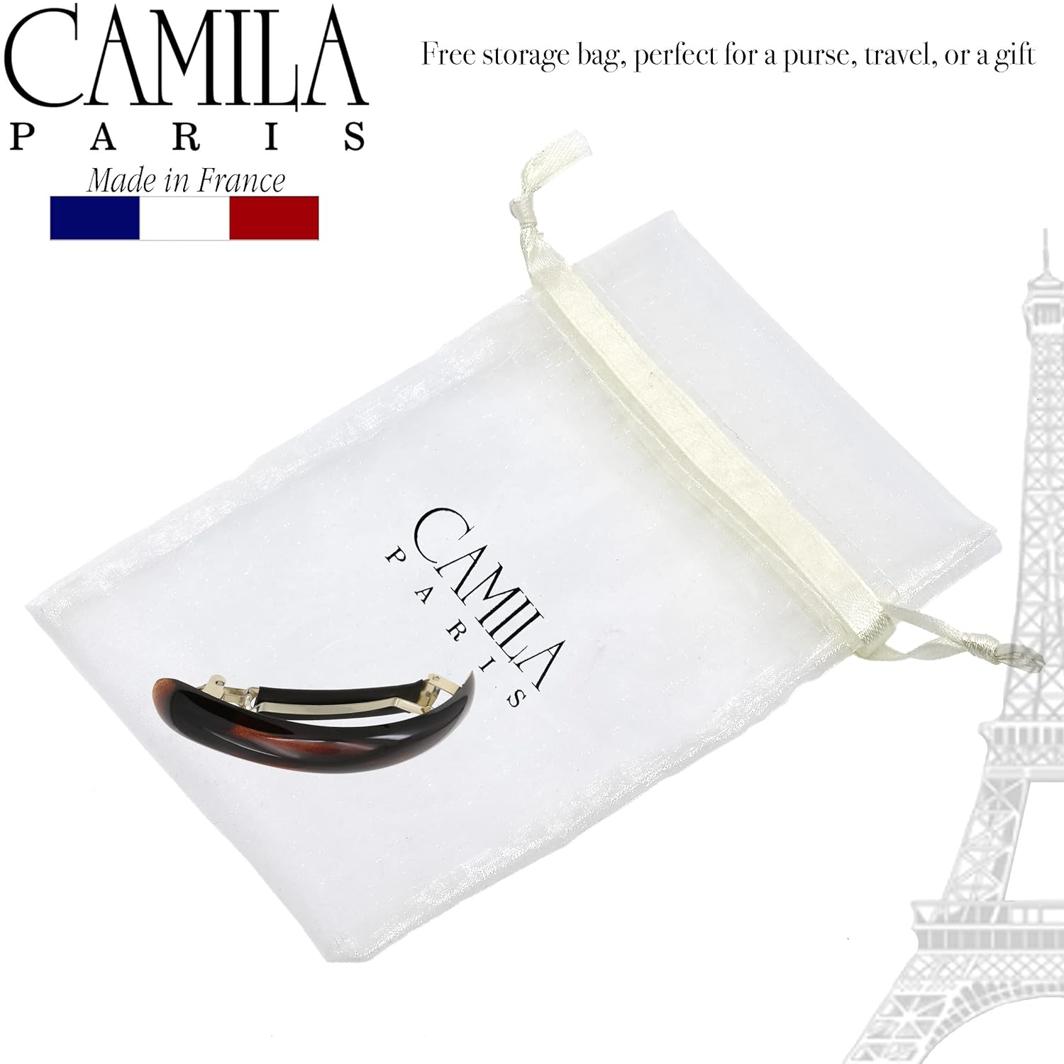 Camila Paris CP2638 French Hair Barrette Clip for Girls for Thick Curly Wavy Long Hair, Strong Hold Grip Hair Clips for Women, Automatic, No Slip Durable Styling Girls Hair Accessories, Made in France - Image 6